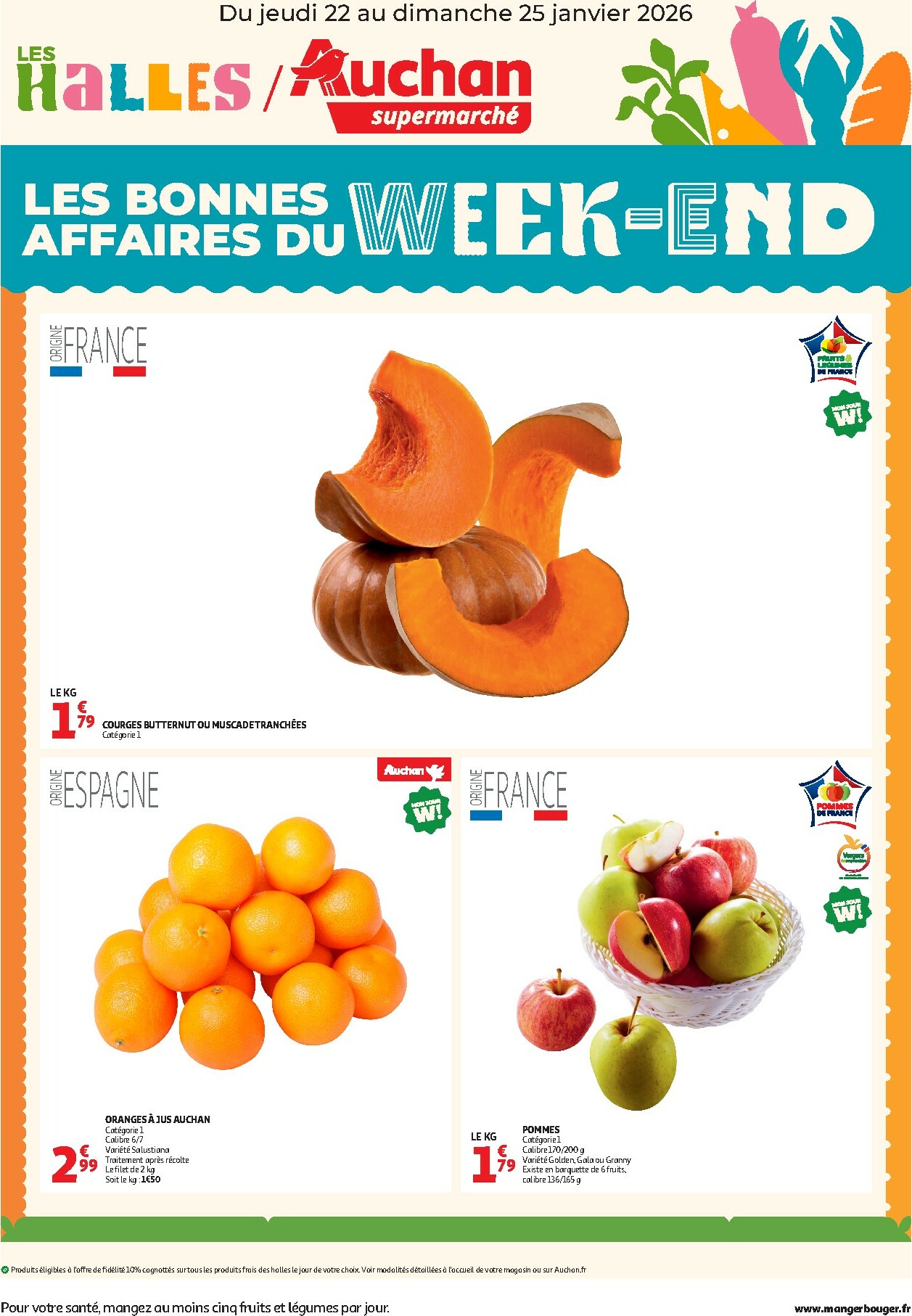 auchan - De Auchan supermarché - Les bons plans du week-end dans votre super ! folder geldig vanaf 22/01 t/m 25/01