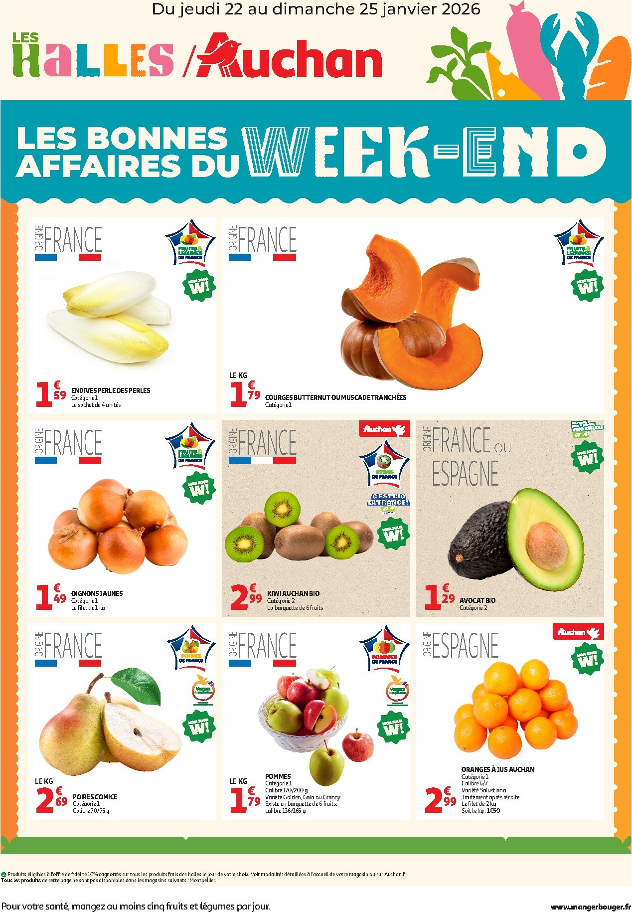 auchan - De Auchan - Les bons plans du week-end dans votre hyper ! folder geldig vanaf 22/01 t/m 25/01