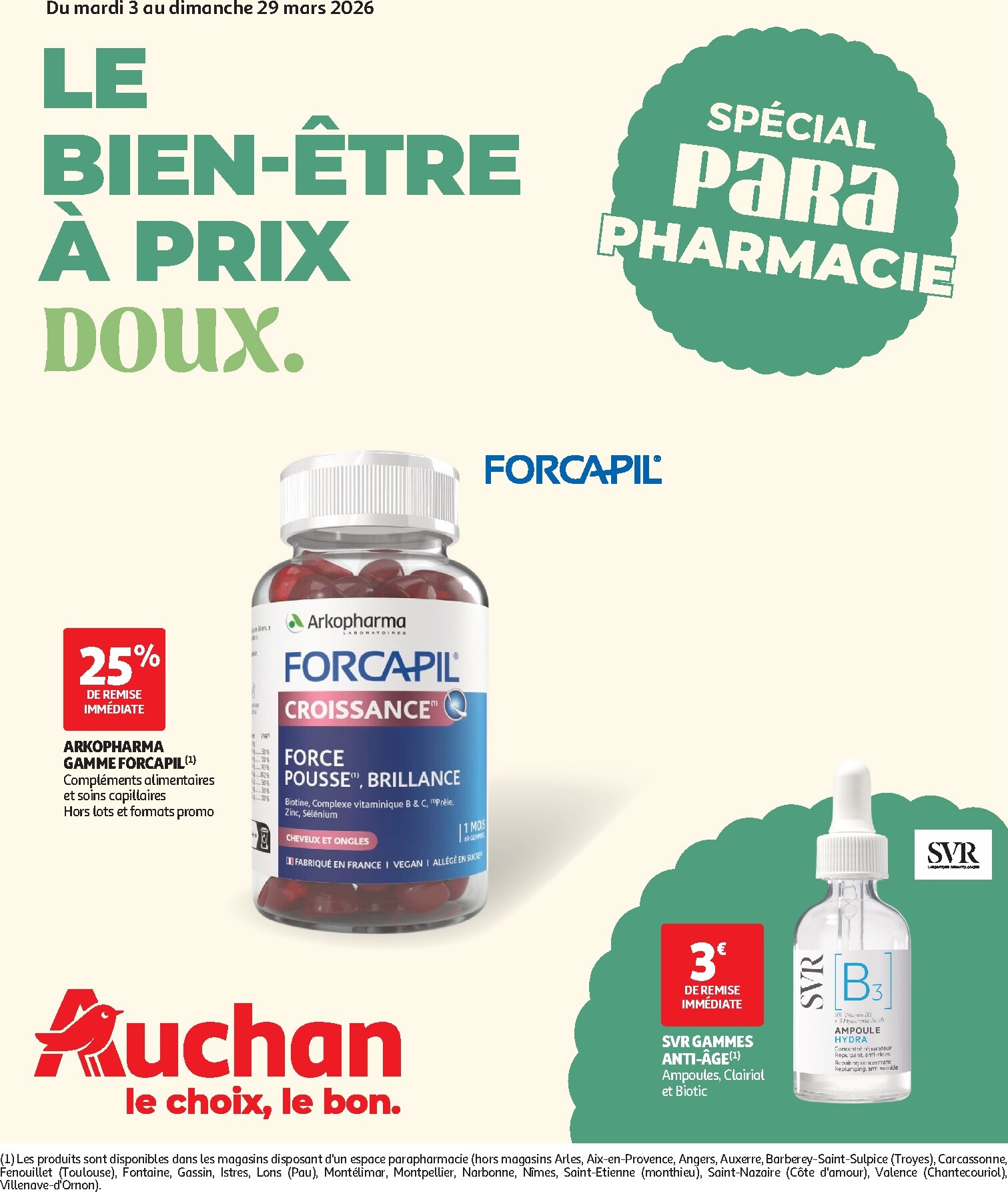 auchan - De Auchan - Parapharmacie, beauté folder geldig vanaf 03/03/2026 t/m 29/03/2026