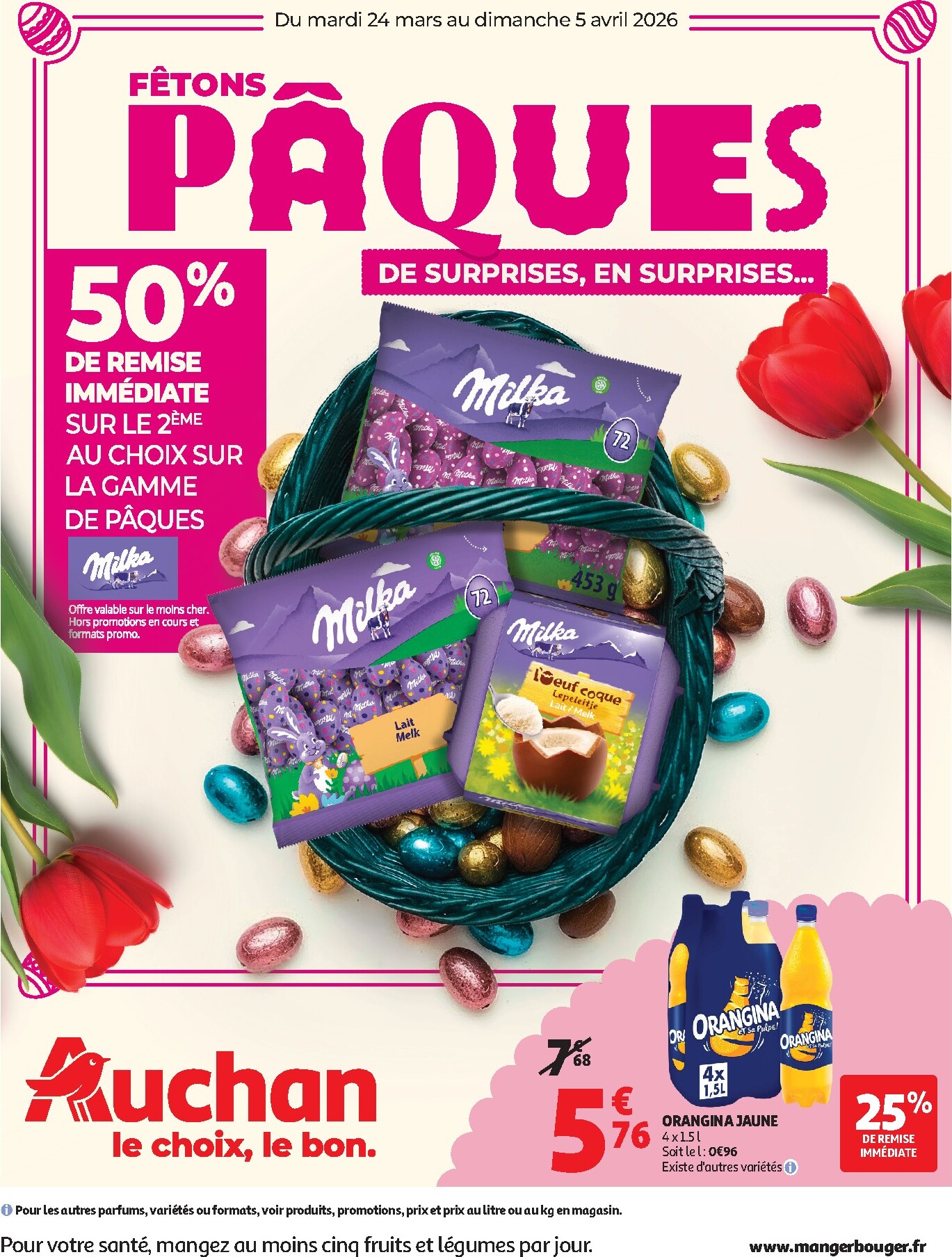 auchan - De Auchan - Chocolat Pâques hypers folder geldig vanaf 24/03/2026 t/m 05/04/2026 - page: 1