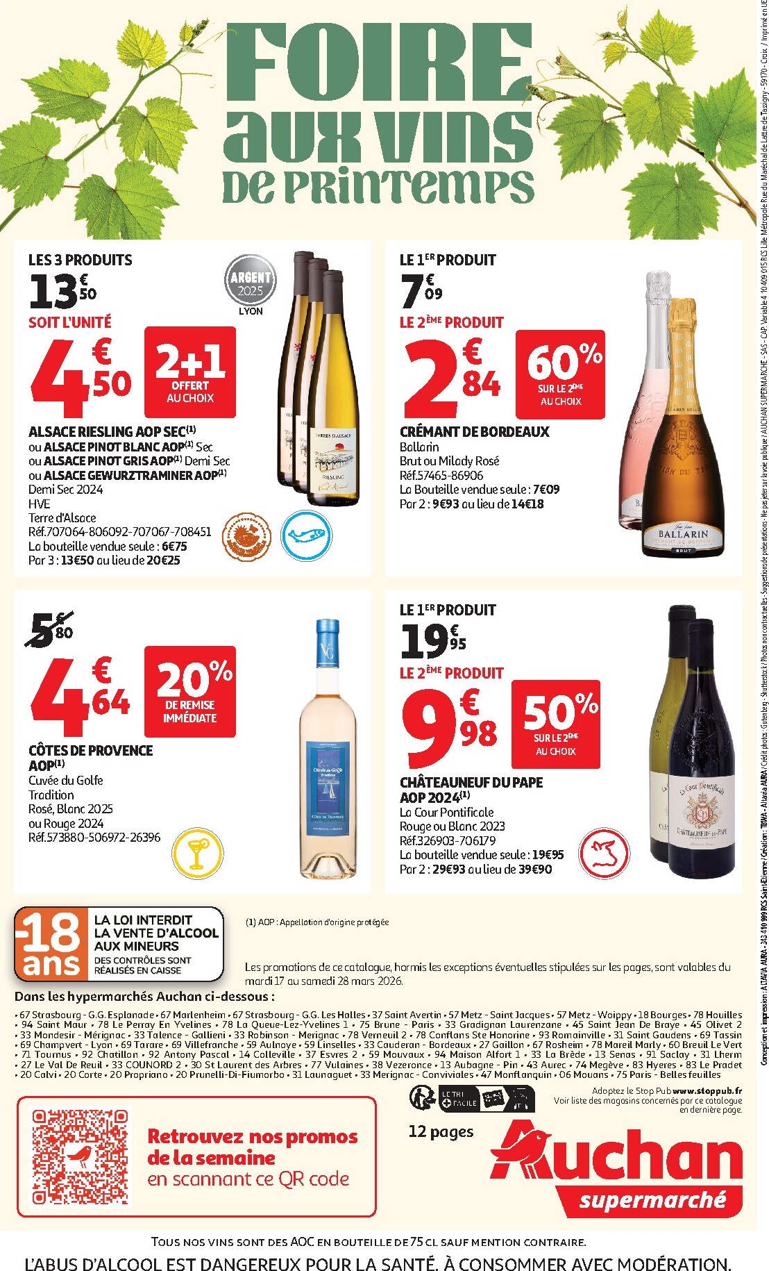 auchan - De Auchan Supermarché - Foire aux vins folder geldig vanaf 17/03/2026 t/m 28/03/2026 - page: 12