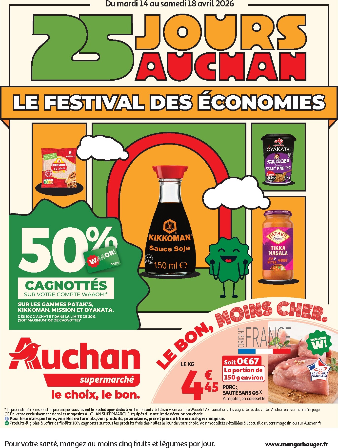 auchan - Auchan Supermarché - 25 jours de super promos folder voor volgende week van dinsdag 14/04/2026 tot zaterdag 18/04/2026