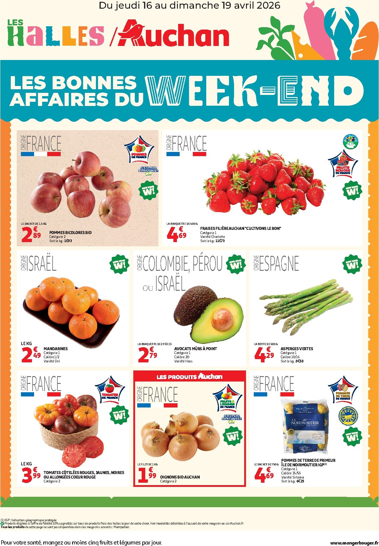 auchan - Huidige Auchan - Les bons plans du week-end folder geldig van donderdag 16/04/2026 tot zondag 19/04/2026 - page: 1