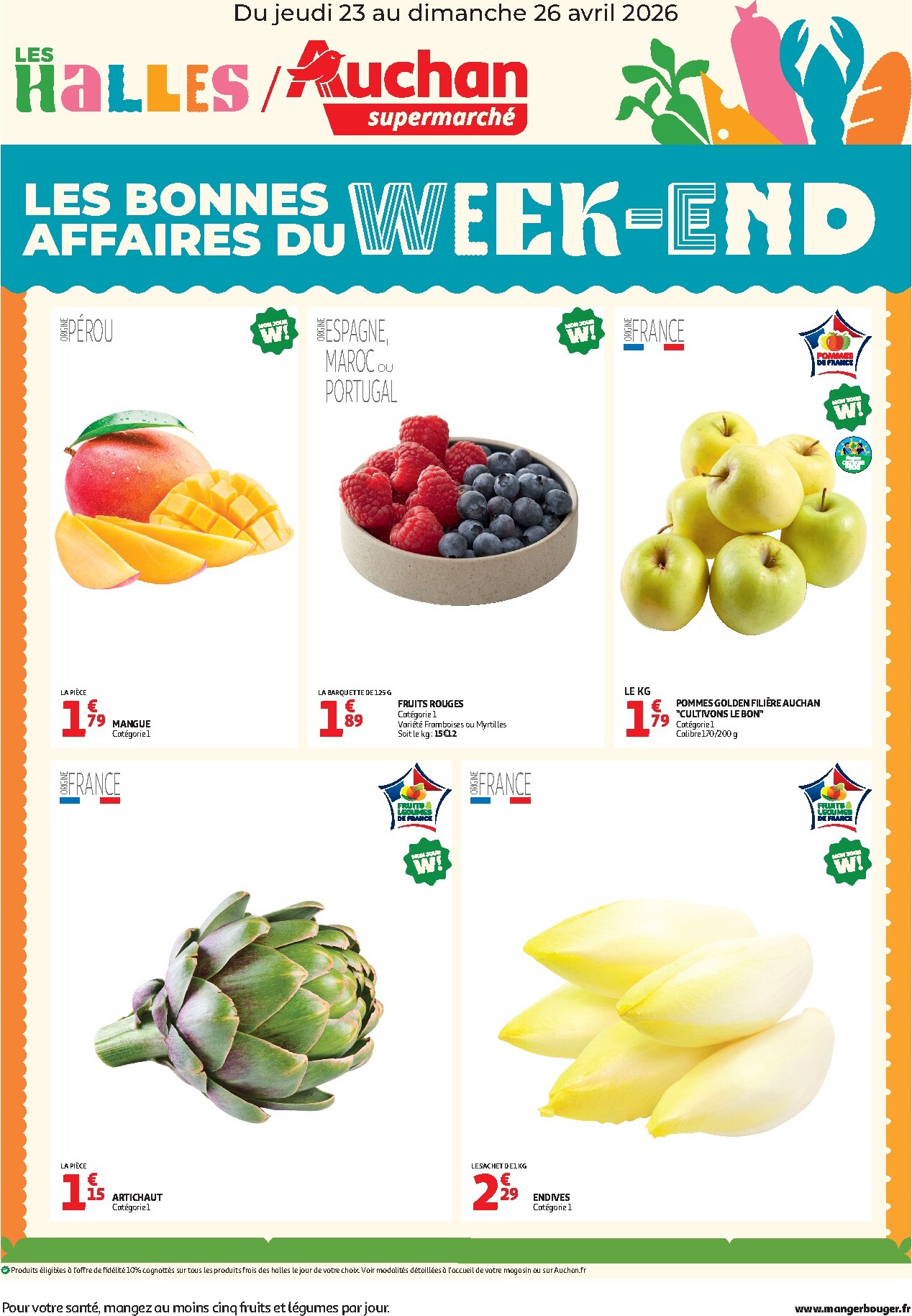 auchan - Huidige Auchan Supermarché - Les bons plans du week-end folder geldig van donderdag 23/04/2026 tot zondag 26/04/2026 - page: 1