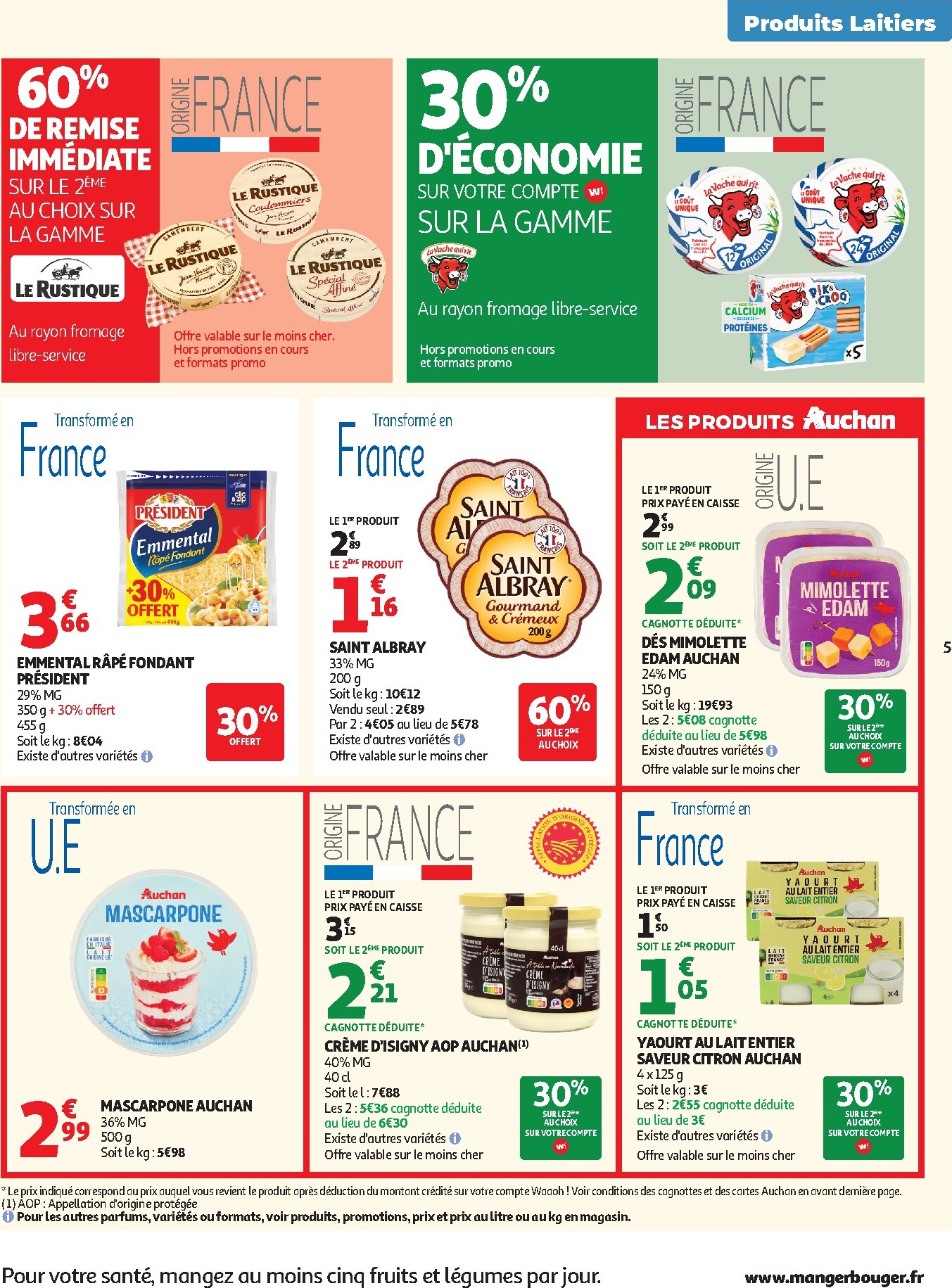 auchan - Auchan Supermarché - Produits laitiers folder voor volgende week van dinsdag 05/05/2026 tot zaterdag 16/05/2026 - page: 5