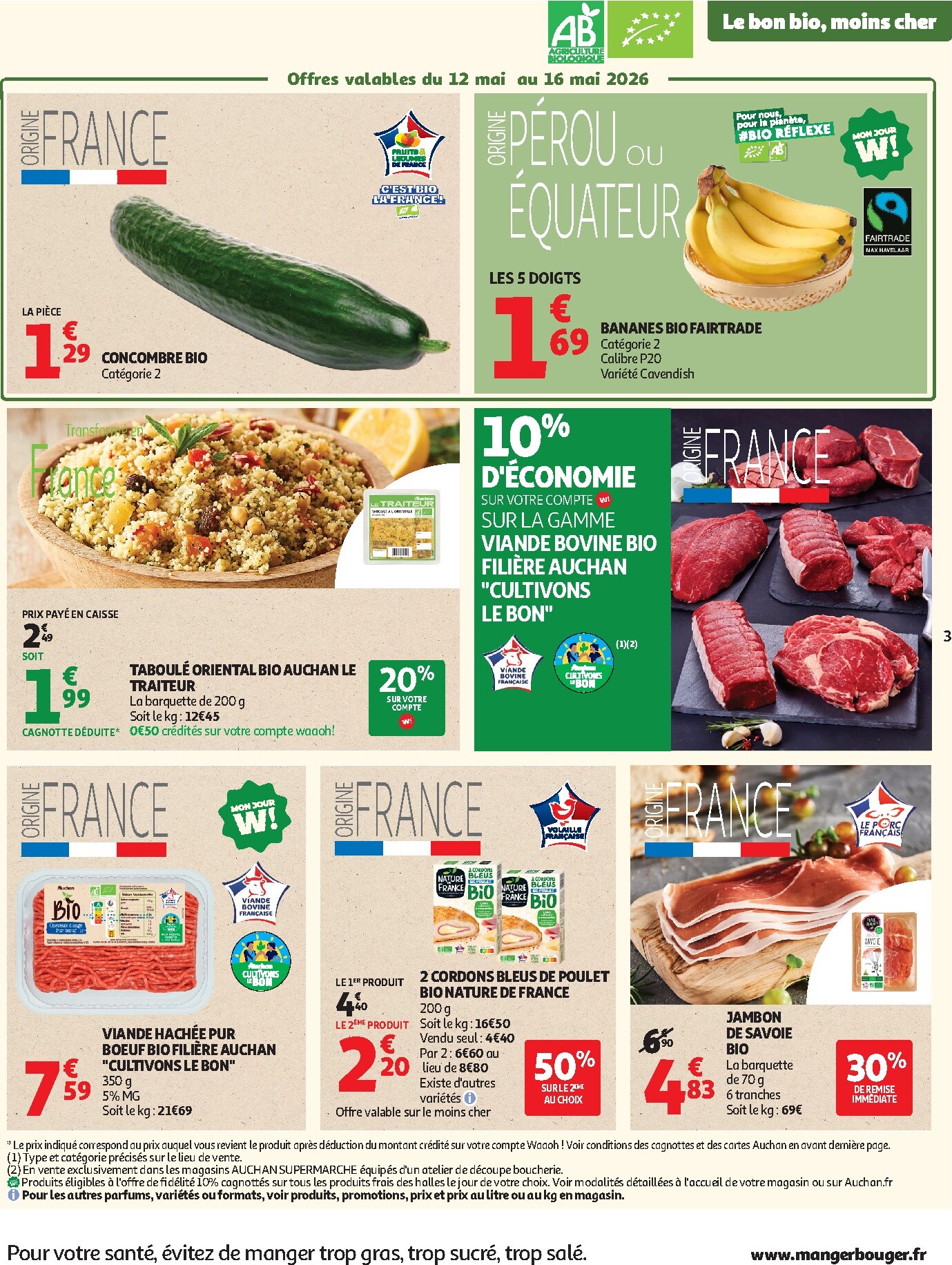 auchan - Auchan Supermarché - Sélection bio folder voor volgende week van dinsdag 05/05/2026 tot zaterdag 16/05/2026 - page: 3