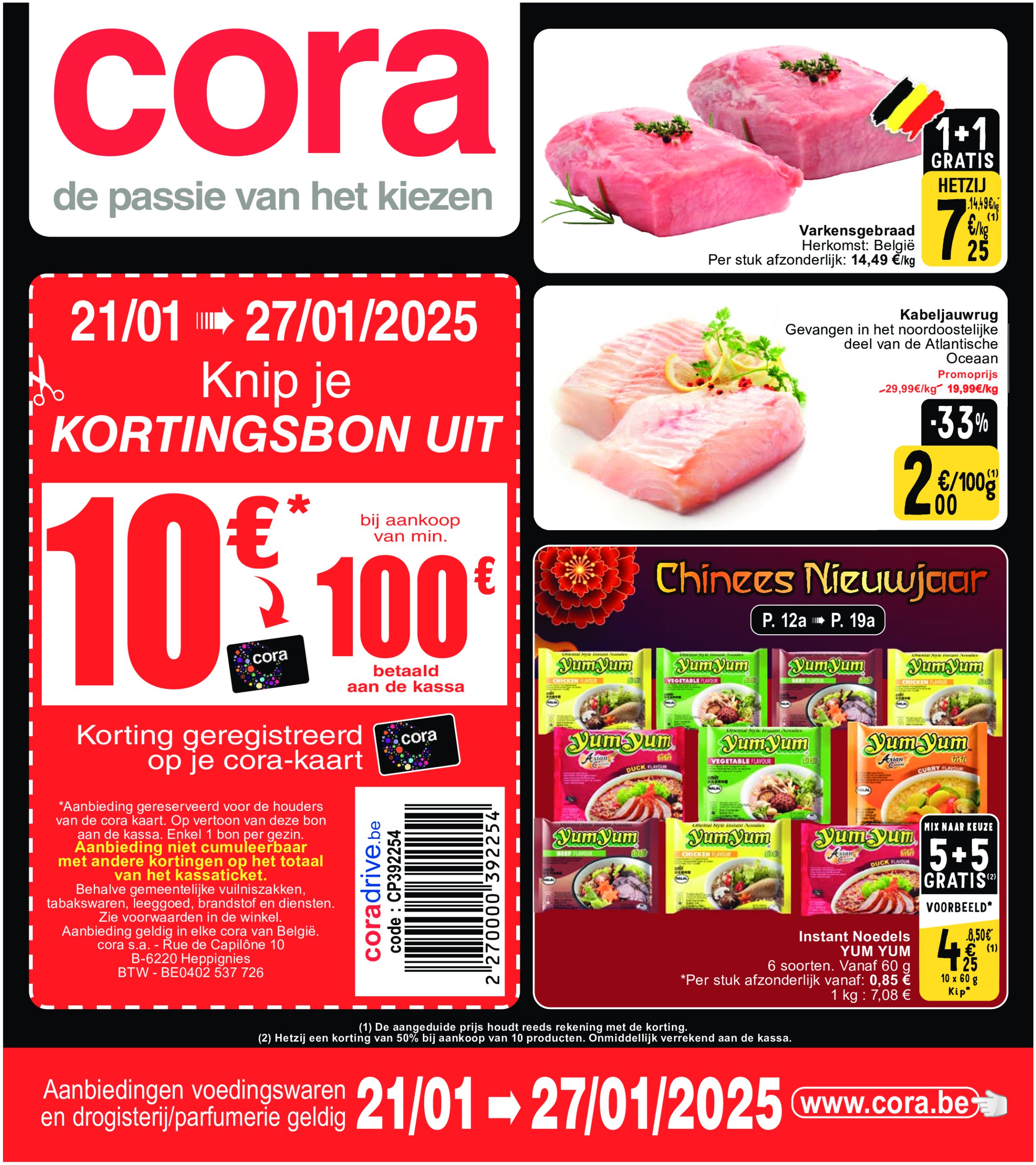 cora - Cora - Aanbiedingen voedingswaren folder geldig vanaf 21/01 - 27/01