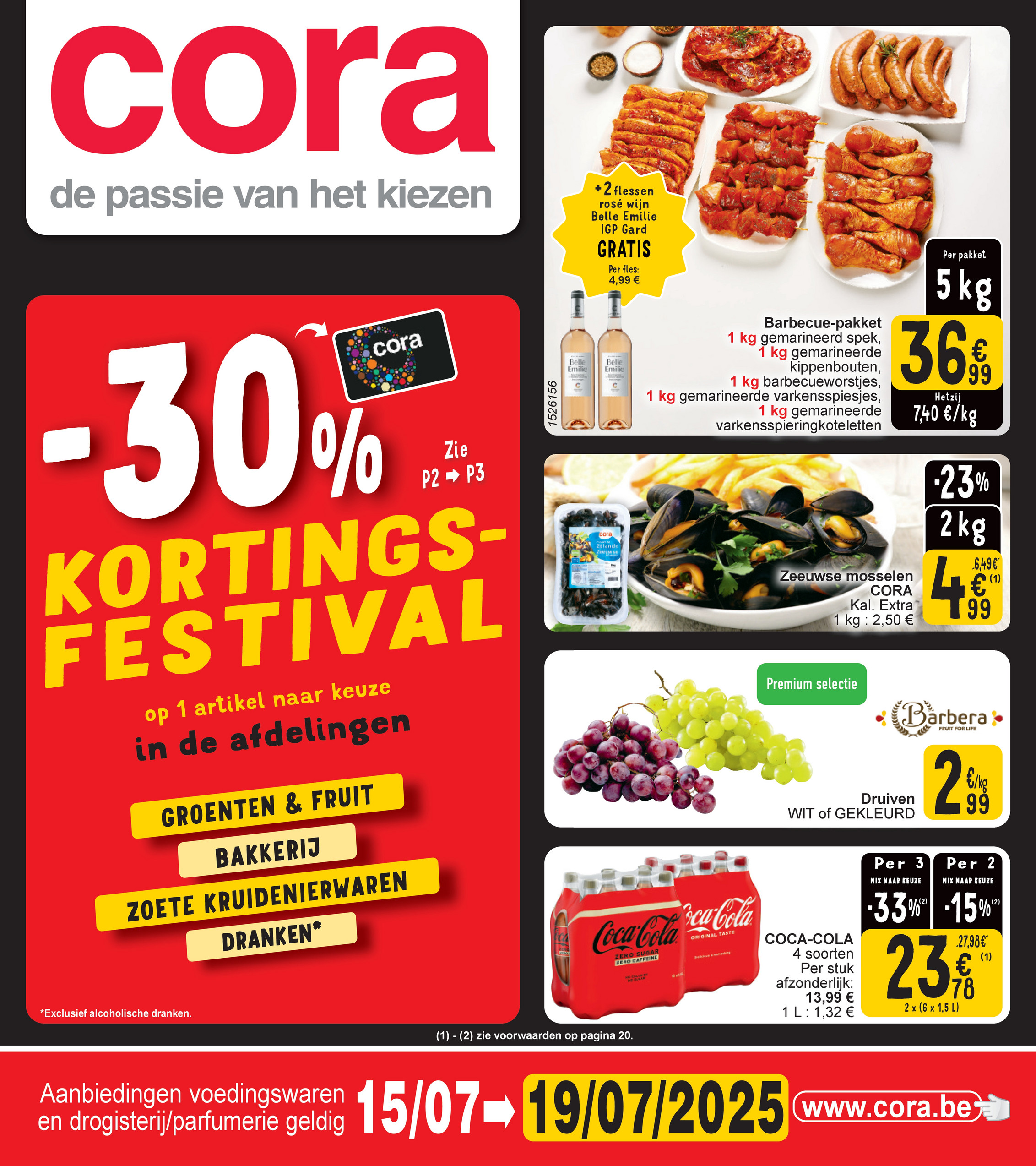 cora - Cora - Kortingsfestival folder geldig vanaf 15/07 - 19/07