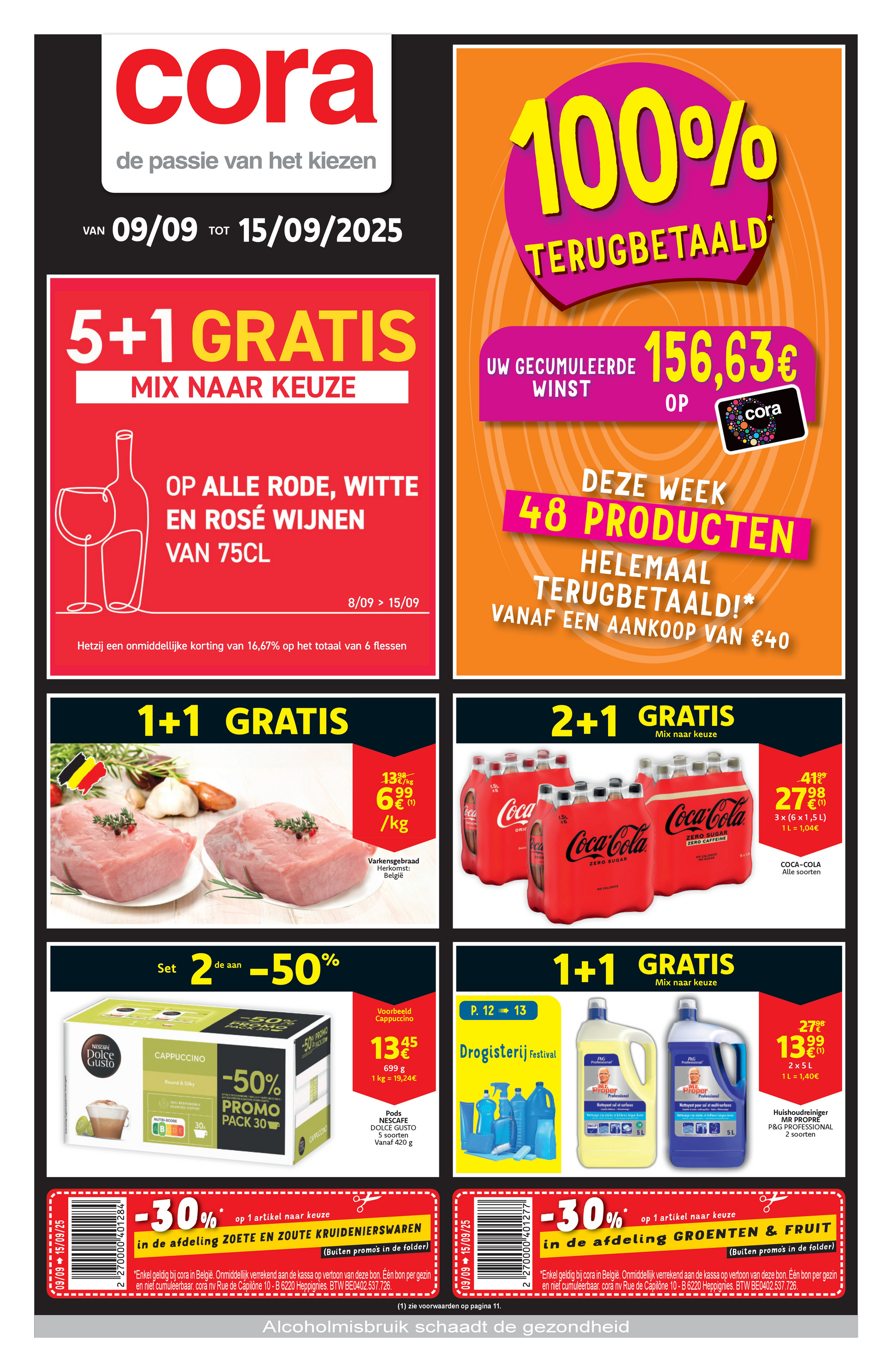 cora - Cora - 100% terugbetaald folder geldig vanaf 09/09 - 15/09