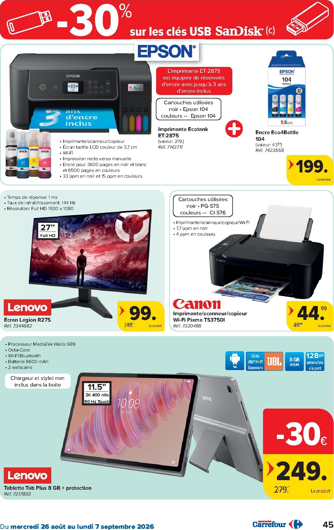 carrefour - Carrefour Hypermarchés folder voor volgende week van woensdag 26/08/2026 tot maandag 07/09/2026 - page: 45