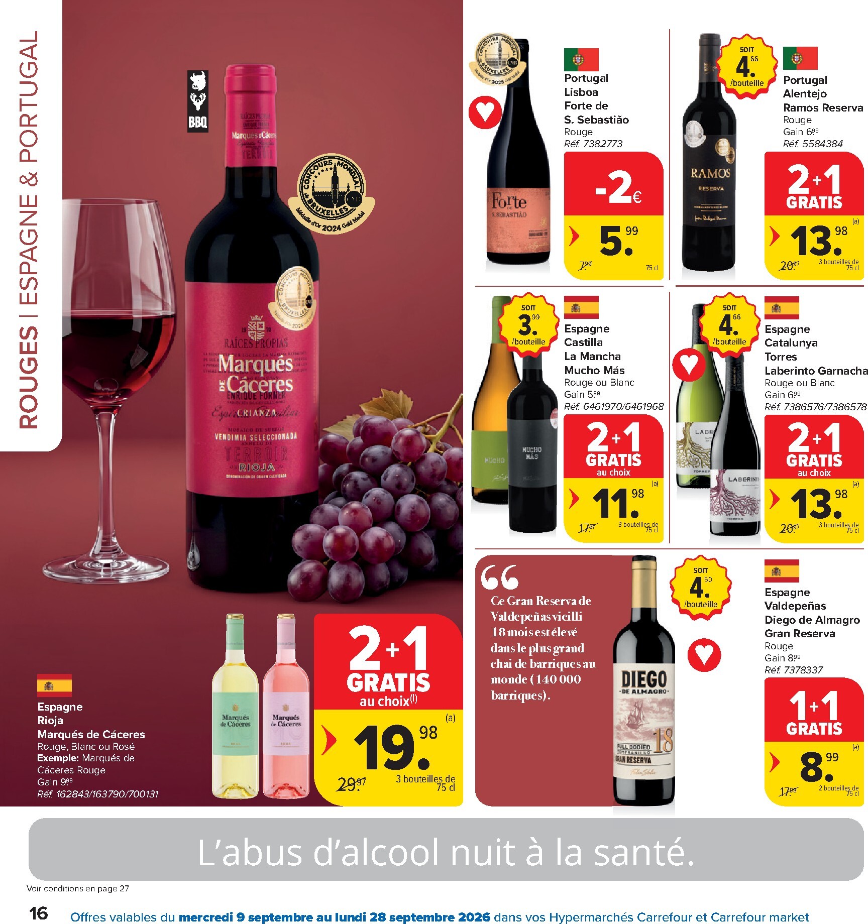 carrefour - Carrefour Hypermarchés - Foire aux vins folder voor volgende week van woensdag 09/09/2026 tot maandag 28/09/2026 - page: 16