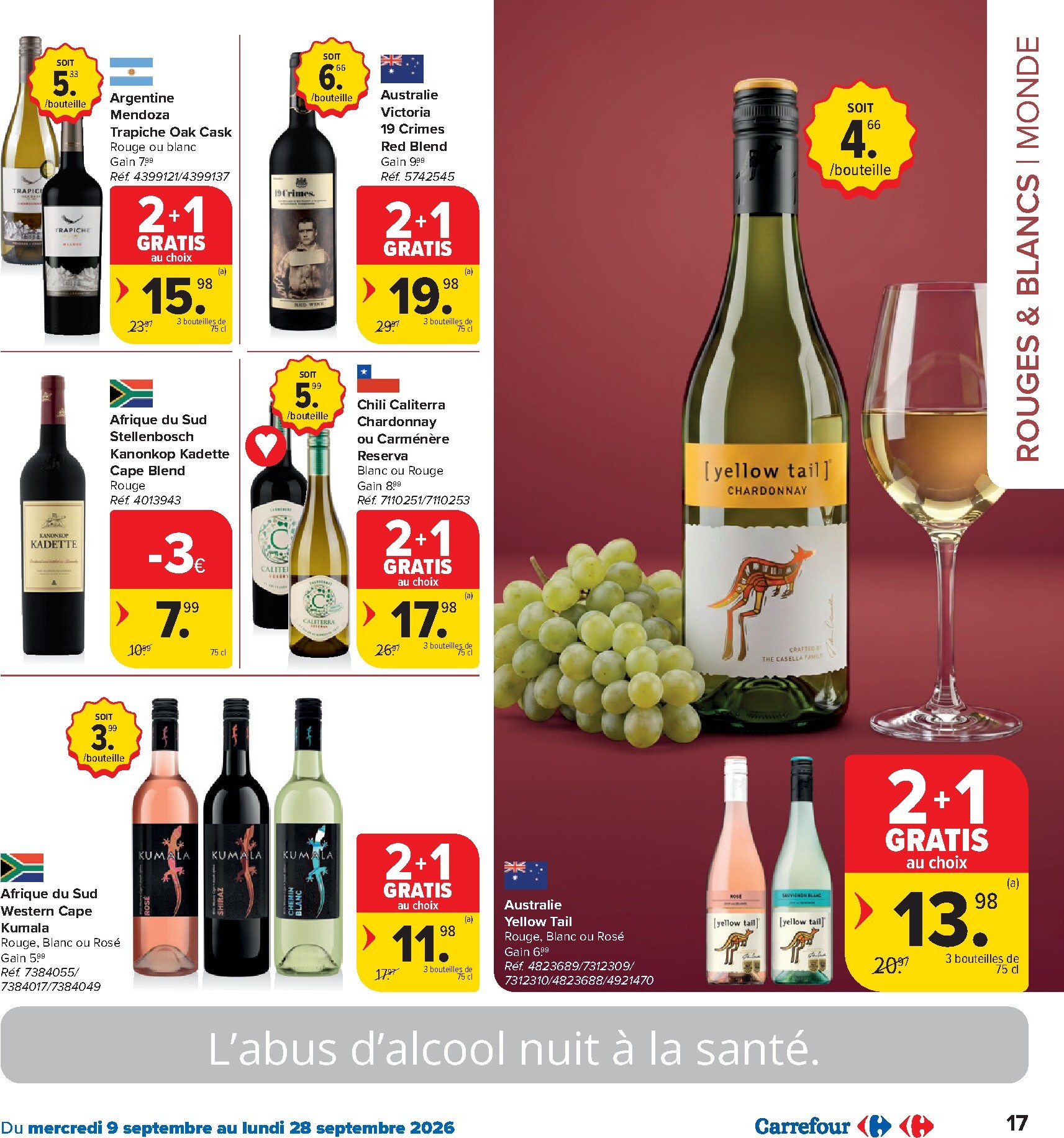 carrefour - Carrefour Hypermarchés - Foire aux vins folder voor volgende week van woensdag 09/09/2026 tot maandag 28/09/2026 - page: 17