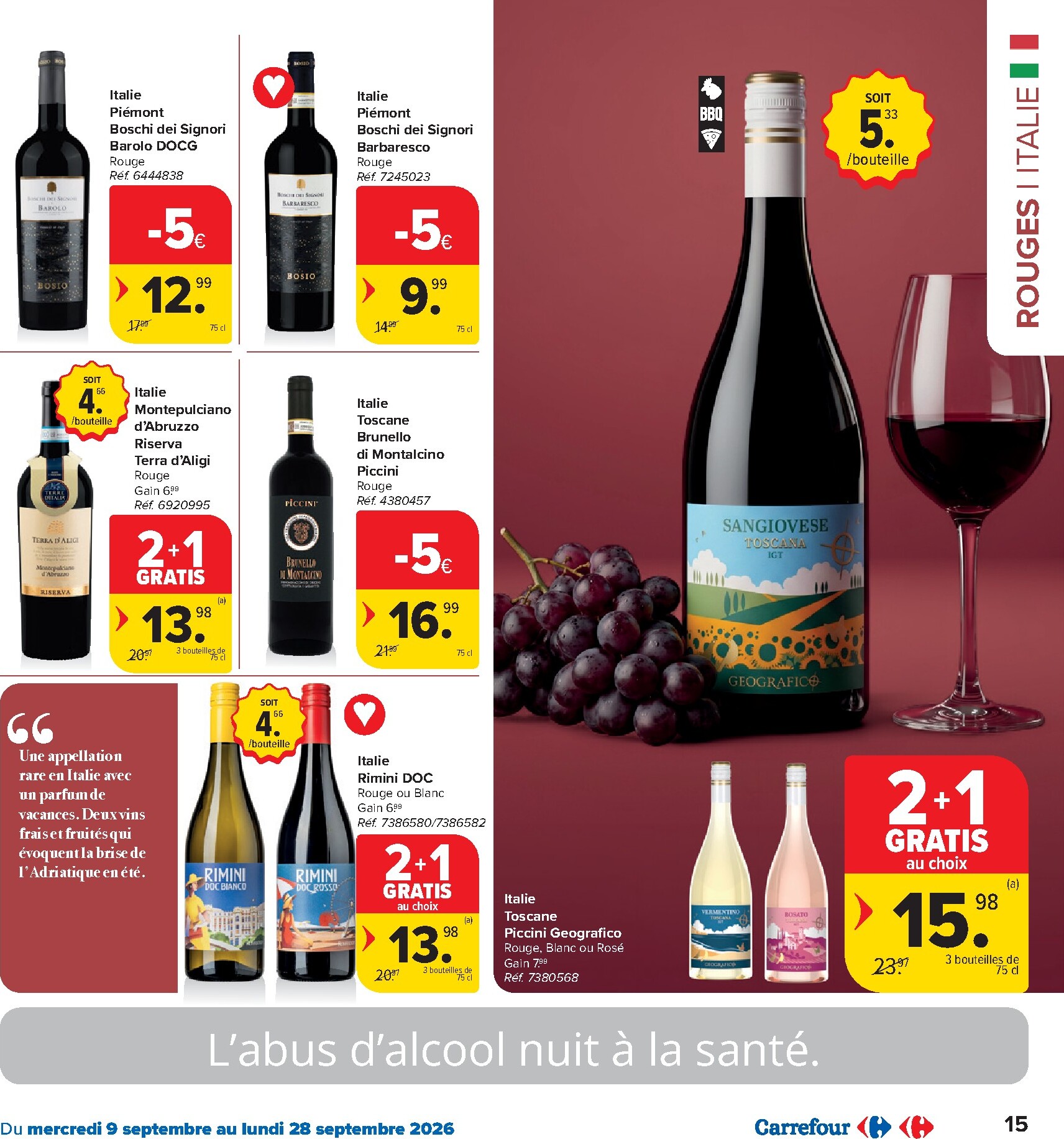 carrefour - Carrefour Hypermarchés - Foire aux vins folder voor volgende week van woensdag 09/09/2026 tot maandag 28/09/2026 - page: 15