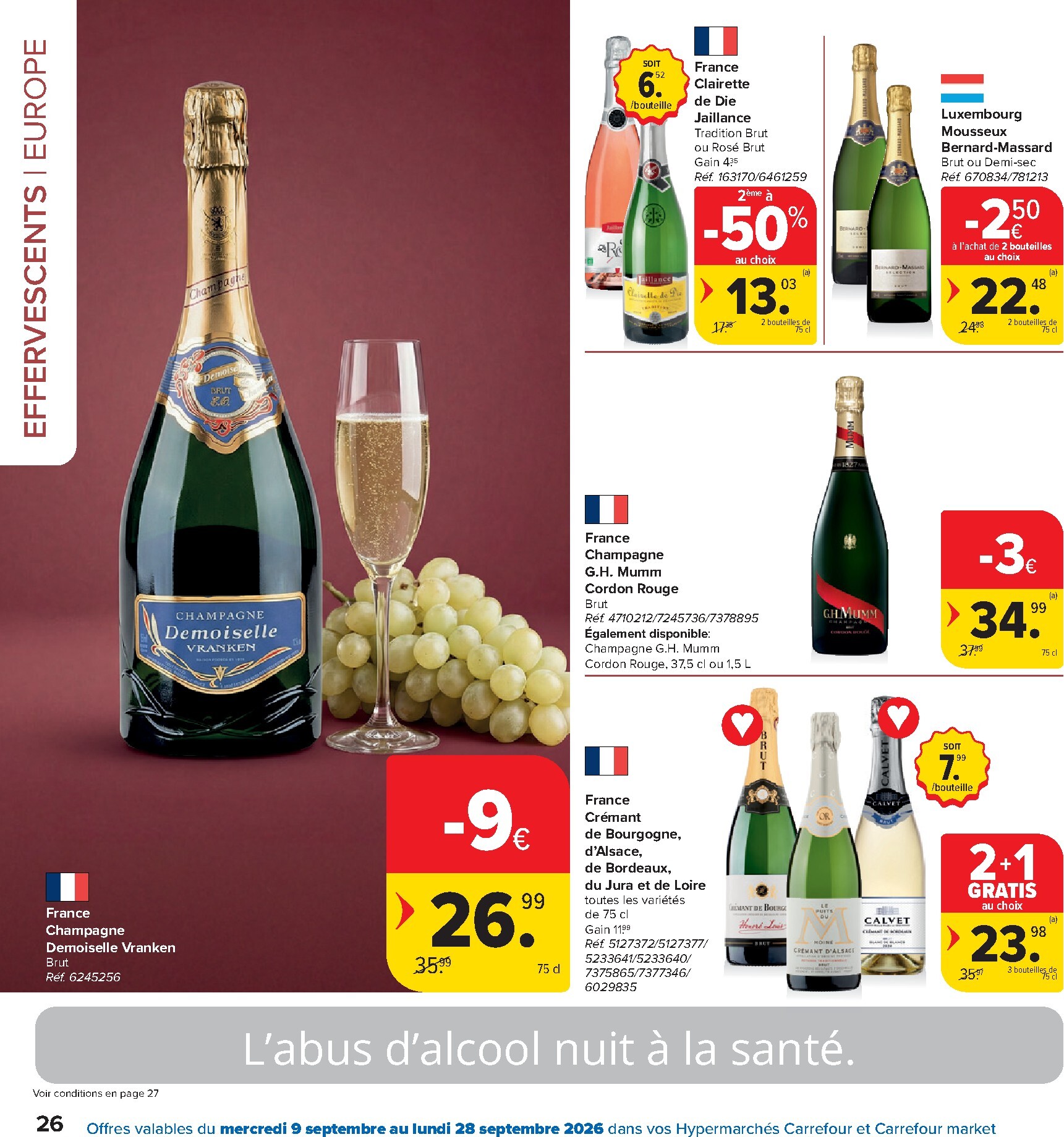 carrefour - Carrefour Hypermarchés - Foire aux vins folder voor volgende week van woensdag 09/09/2026 tot maandag 28/09/2026 - page: 26