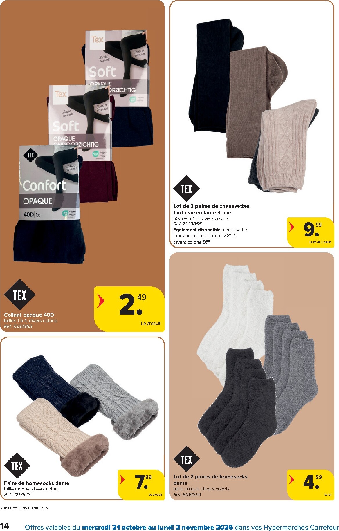 carrefour - Carrefour - Textile d'automne folder voor volgende week van woensdag 21/10/2026 tot maandag 02/11/2026 - page: 14