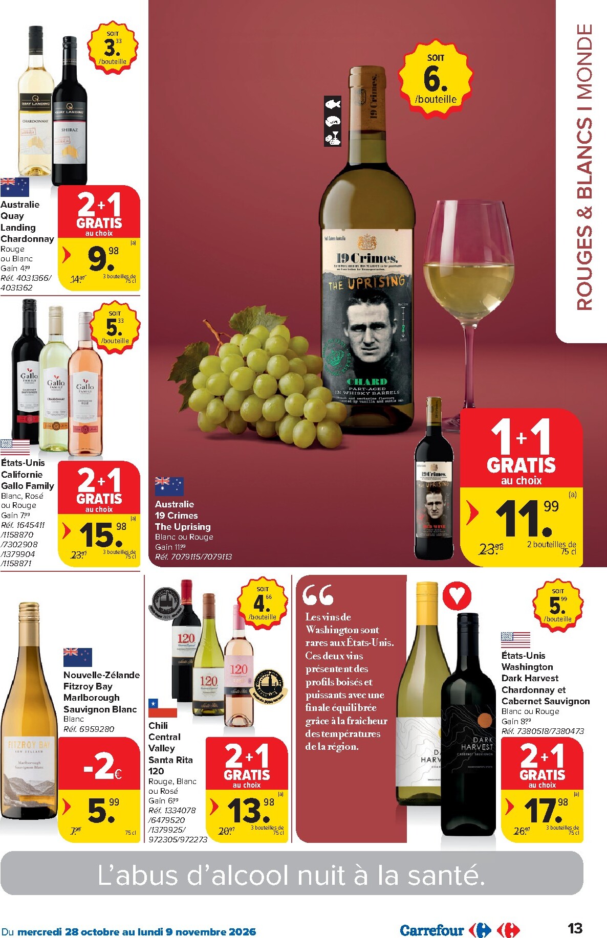 carrefour - Carrefour - Catalogue Foire aux vins folder voor volgende week van woensdag 28/10/2026 tot maandag 09/11/2026 - page: 13