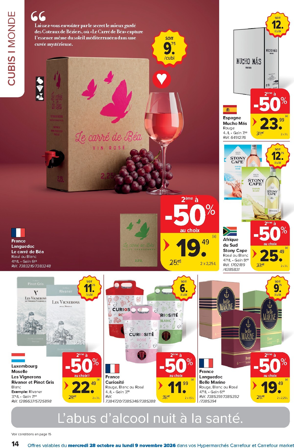 carrefour - Carrefour - Catalogue Foire aux vins folder voor volgende week van woensdag 28/10/2026 tot maandag 09/11/2026 - page: 14