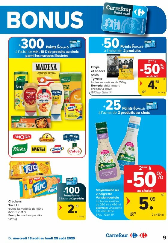 carrefour - Carrefour - Spécial Point Bonus Promotions de la semaine folder geldig vanaf 13/08 - 25/08 - page: 9