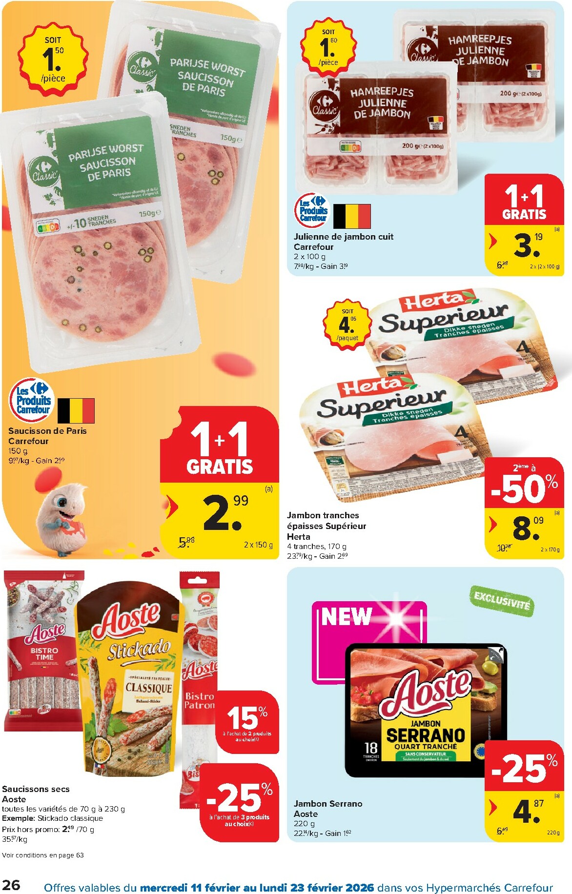 carrefour - De Carrefour Hypermarchés folder geldig vanaf 11/02/2026 t/m 23/02/2026 - page: 26