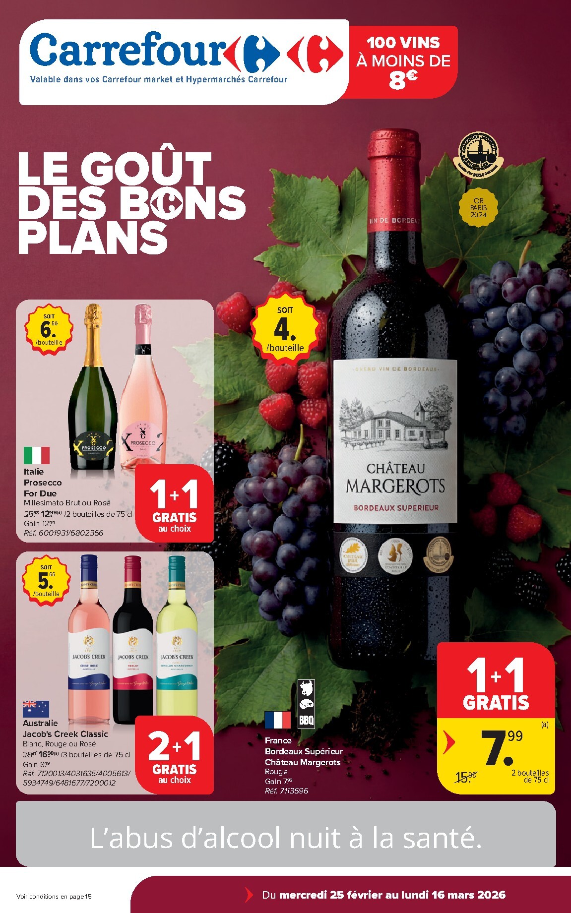 carrefour - De Carrefour - Vins folder geldig vanaf 25/02/2026 t/m 16/03/2026