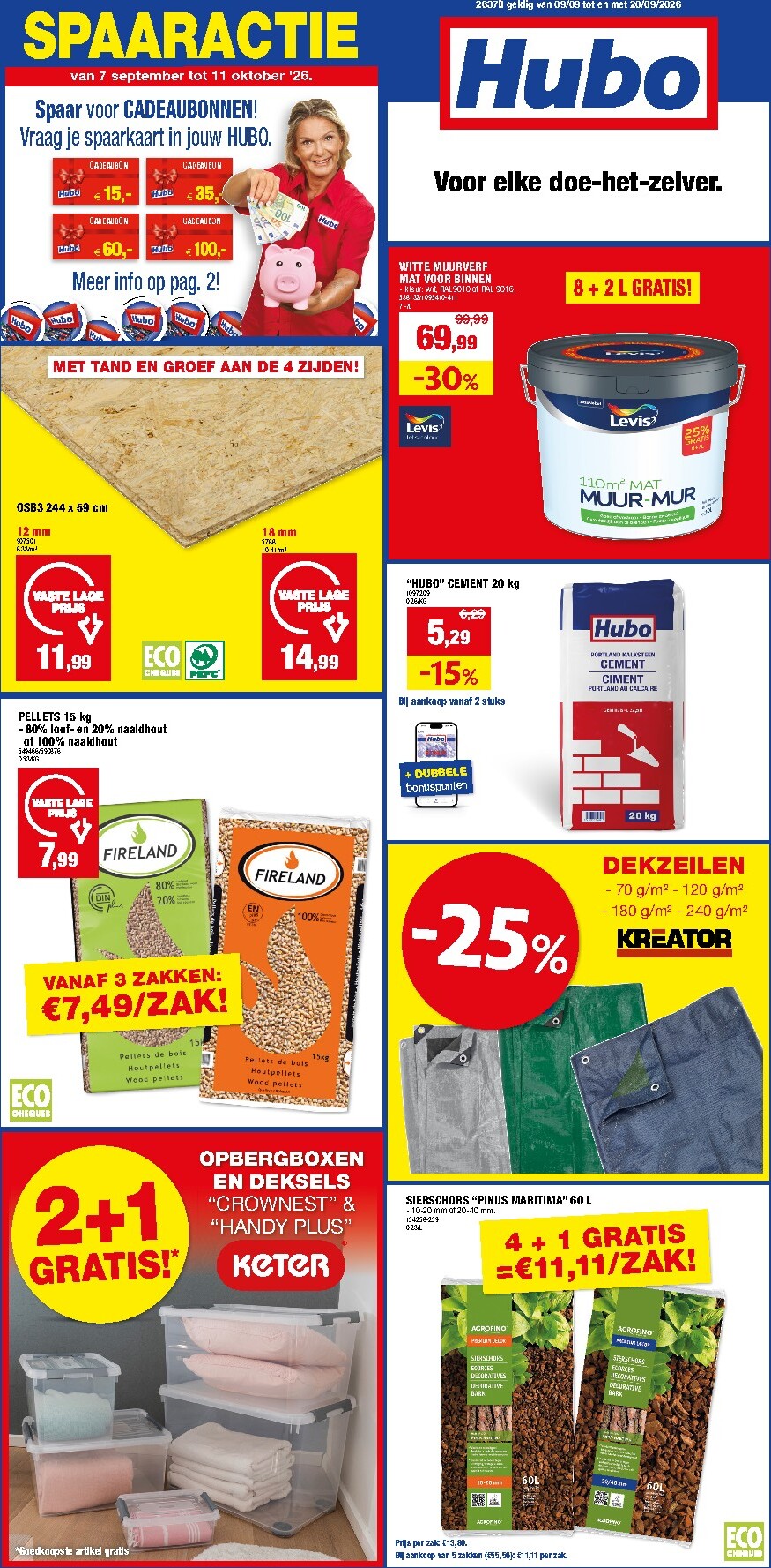 hubo - Huidige Hubo folder geldig van woensdag 09/09/2026 tot zondag 20/09/2026 - page: 1