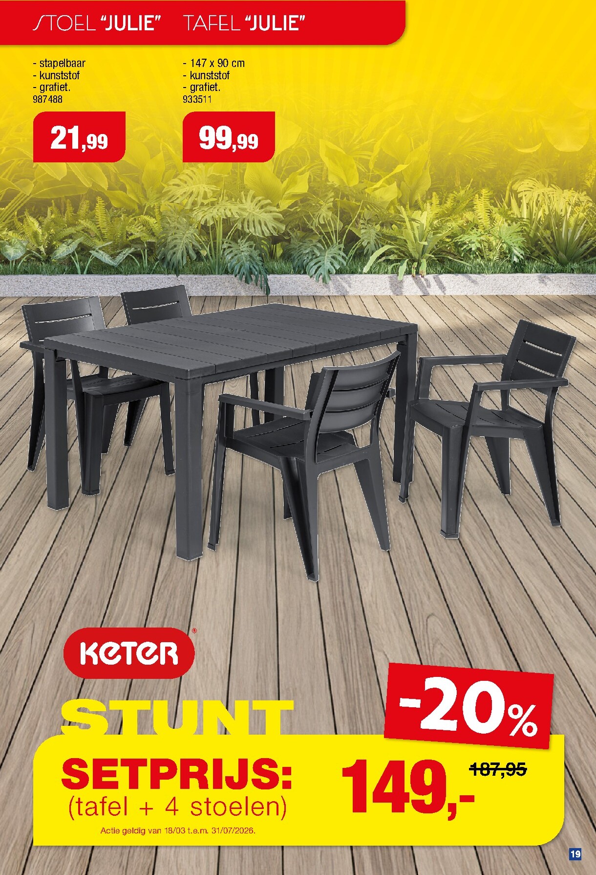 hubo - De Hubo - Tuinmeubelen special folder geldig vanaf 18/03/2026 t/m 31/07/2026 - page: 19