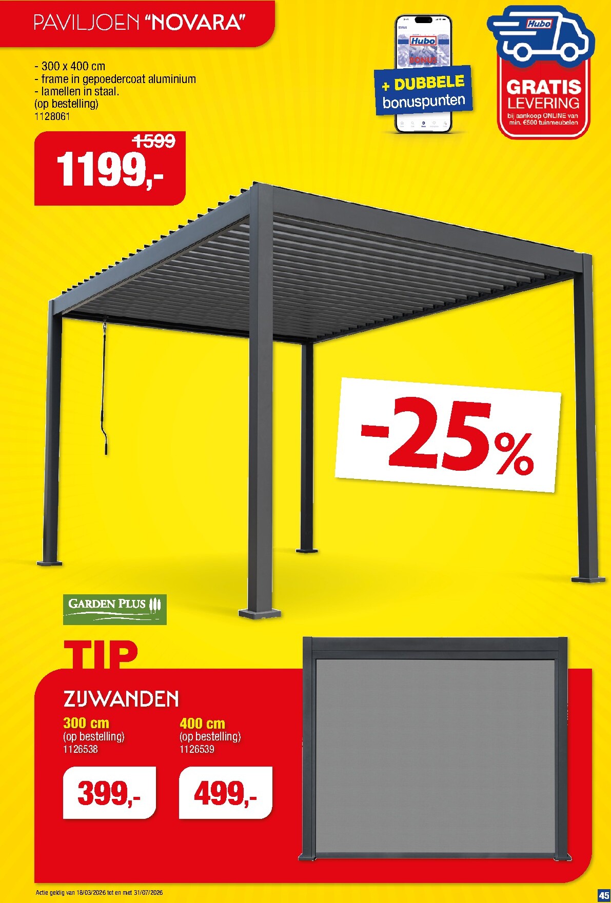 hubo - De Hubo - Tuinmeubelen special folder geldig vanaf 18/03/2026 t/m 31/07/2026 - page: 45