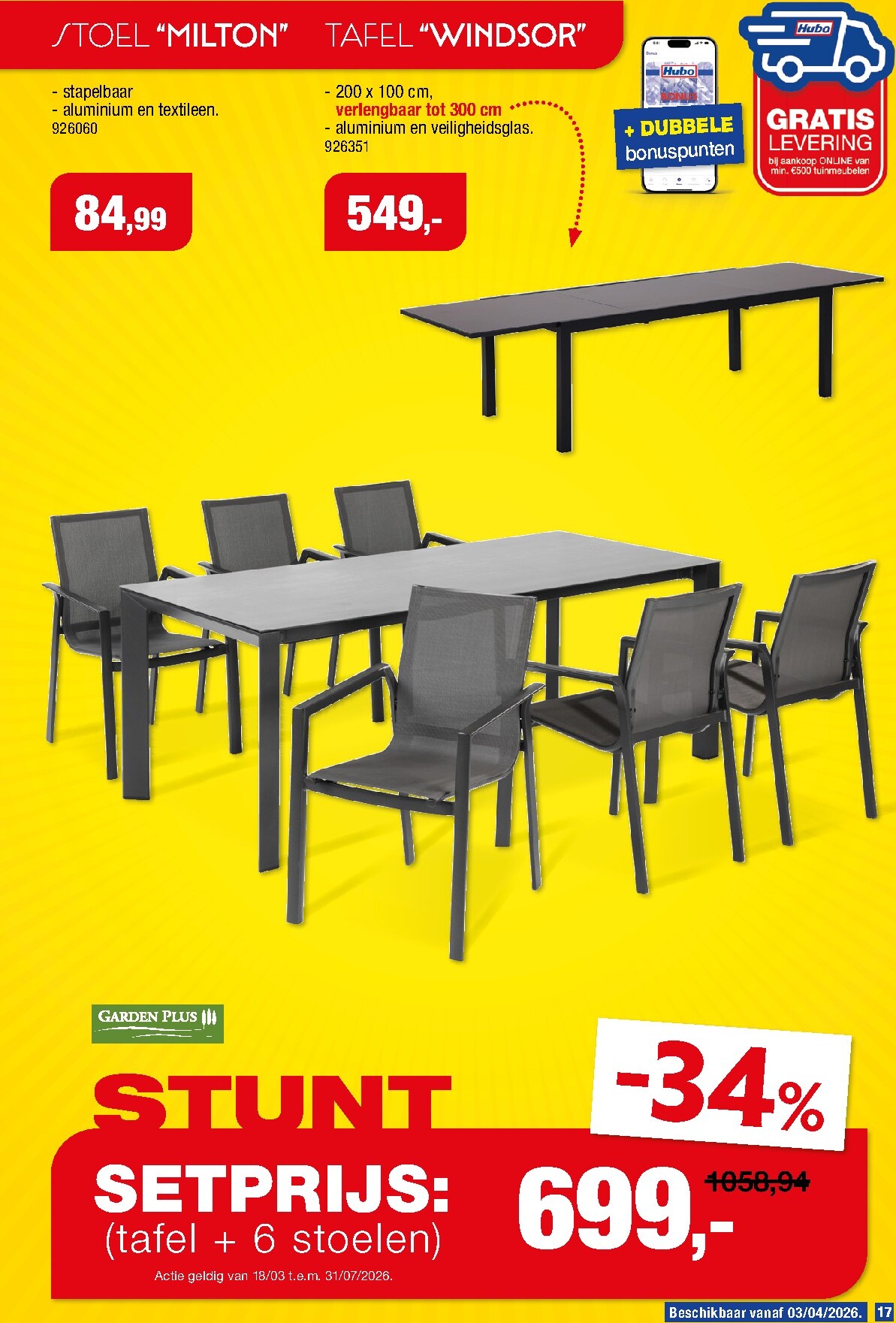 hubo - De Hubo - Tuinmeubelen special folder geldig vanaf 18/03/2026 t/m 31/07/2026 - page: 17