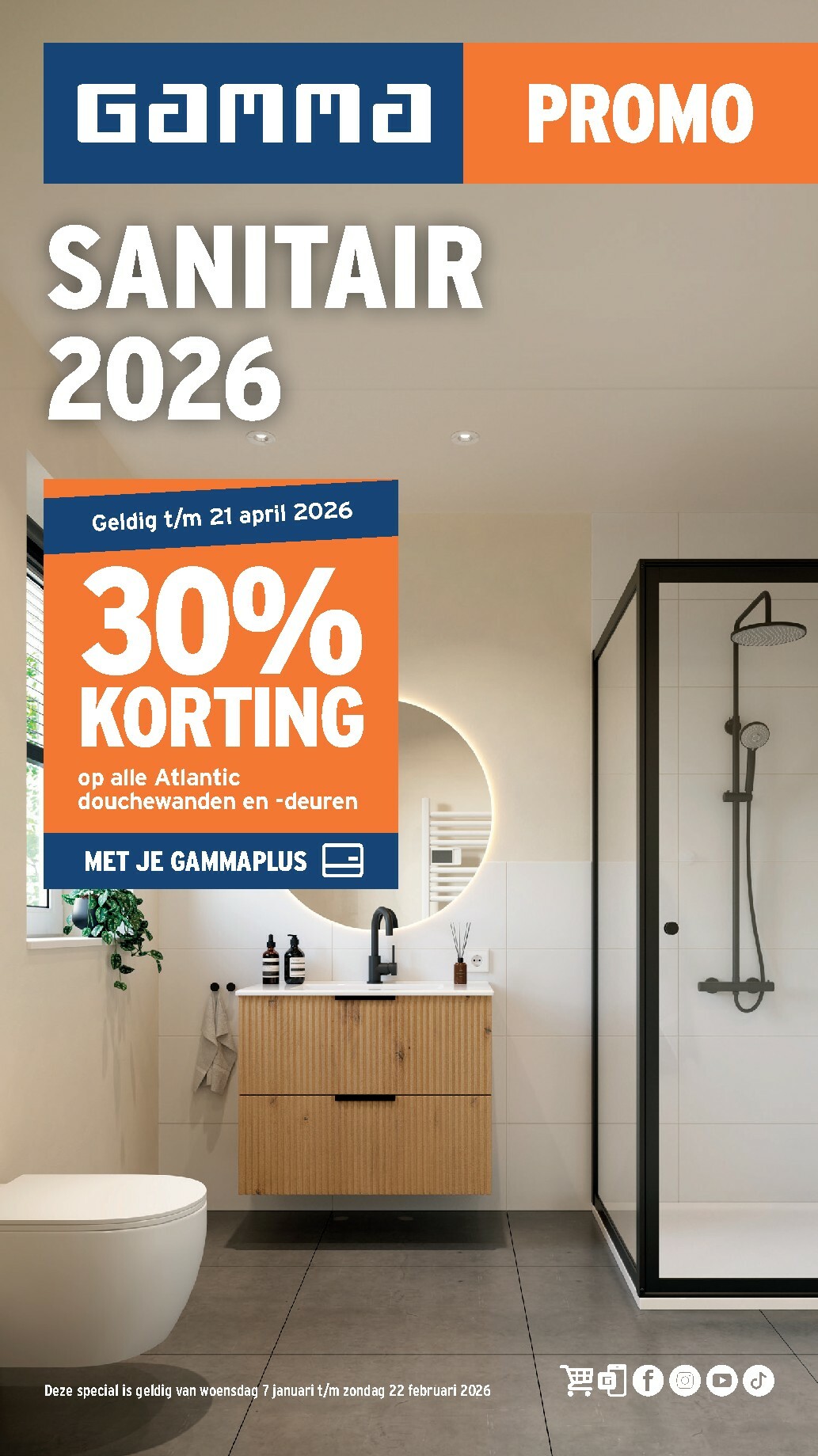 gamma - De Gamma - Sanitairspecial folder geldig vanaf 07/01 t/m 22/02 - page: 1