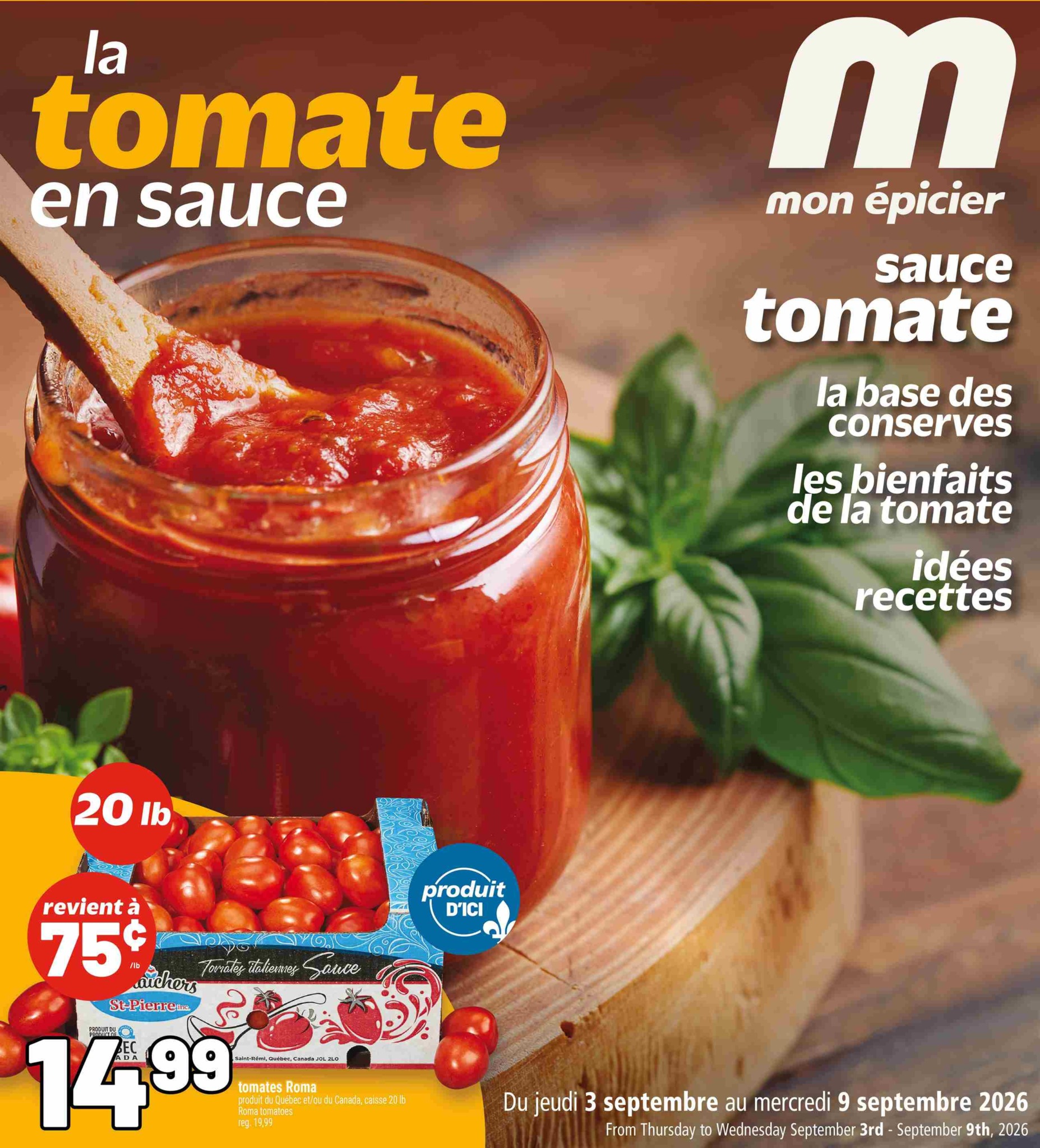 metro - New Metro - Sauce tomate Flyer for This Week – 2026-09-03 to 2026-09-09