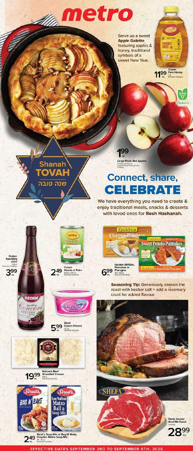 metro - New Metro - Rosh Hashanah Digital Specialty Flyer Flyer for This Week – 2026-09-03 to 2026-09-09 - page: 1