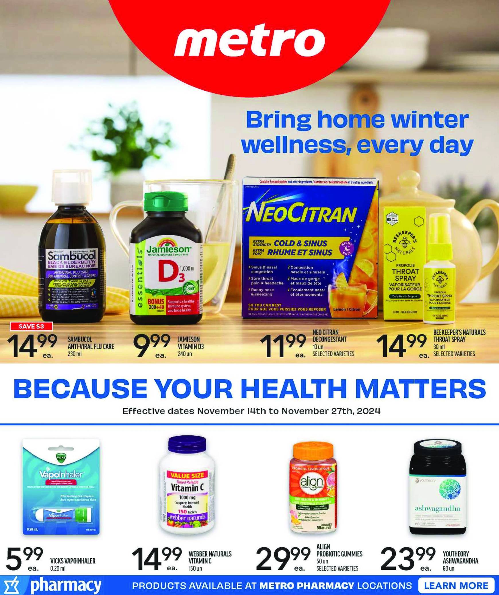 metro - Metro - Pharmacy flyer valid from 11-14 - 11-27