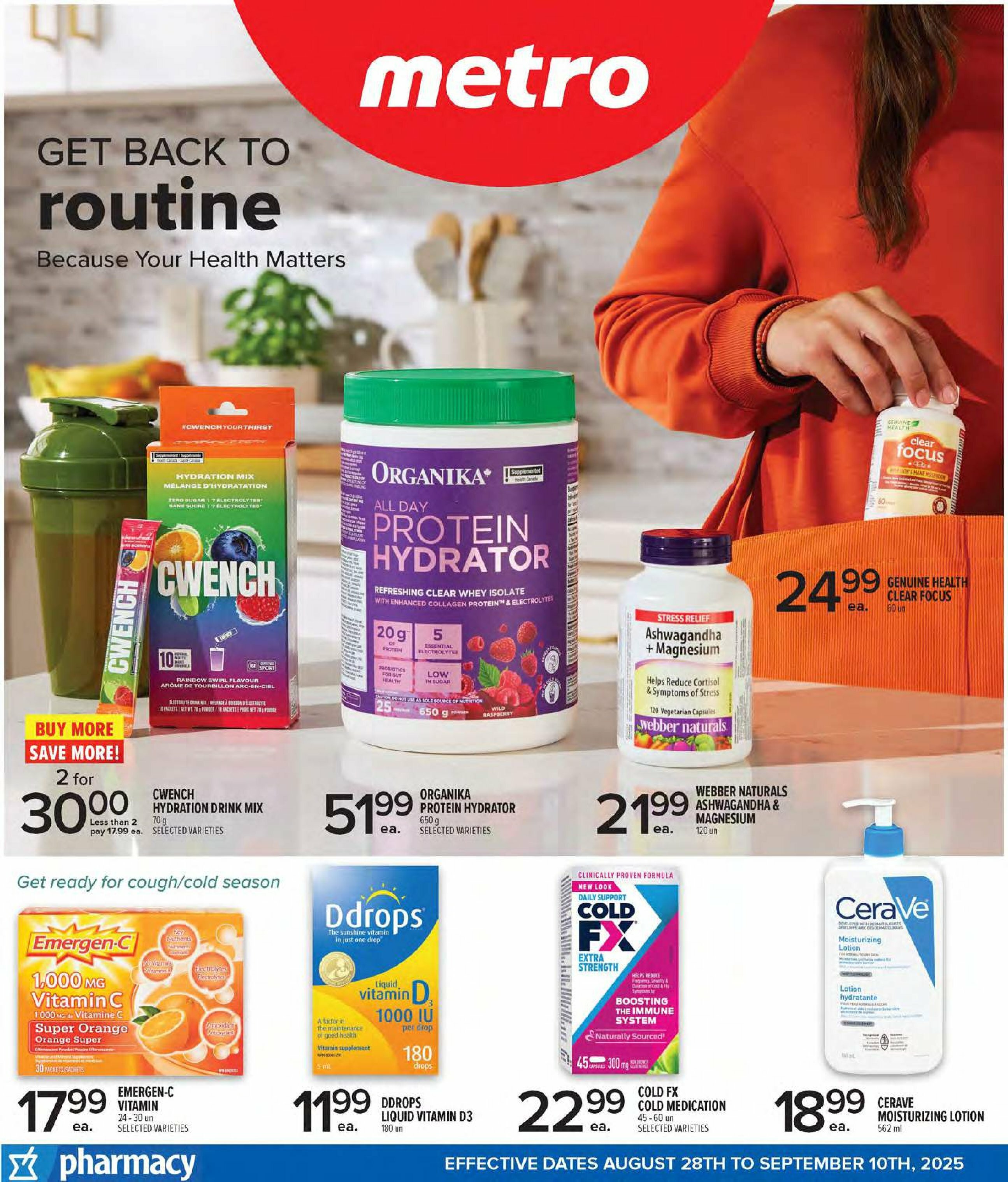 metro - Metro - Pharmacy Specialty Flyer flyer valid from 08-28 - 09-10