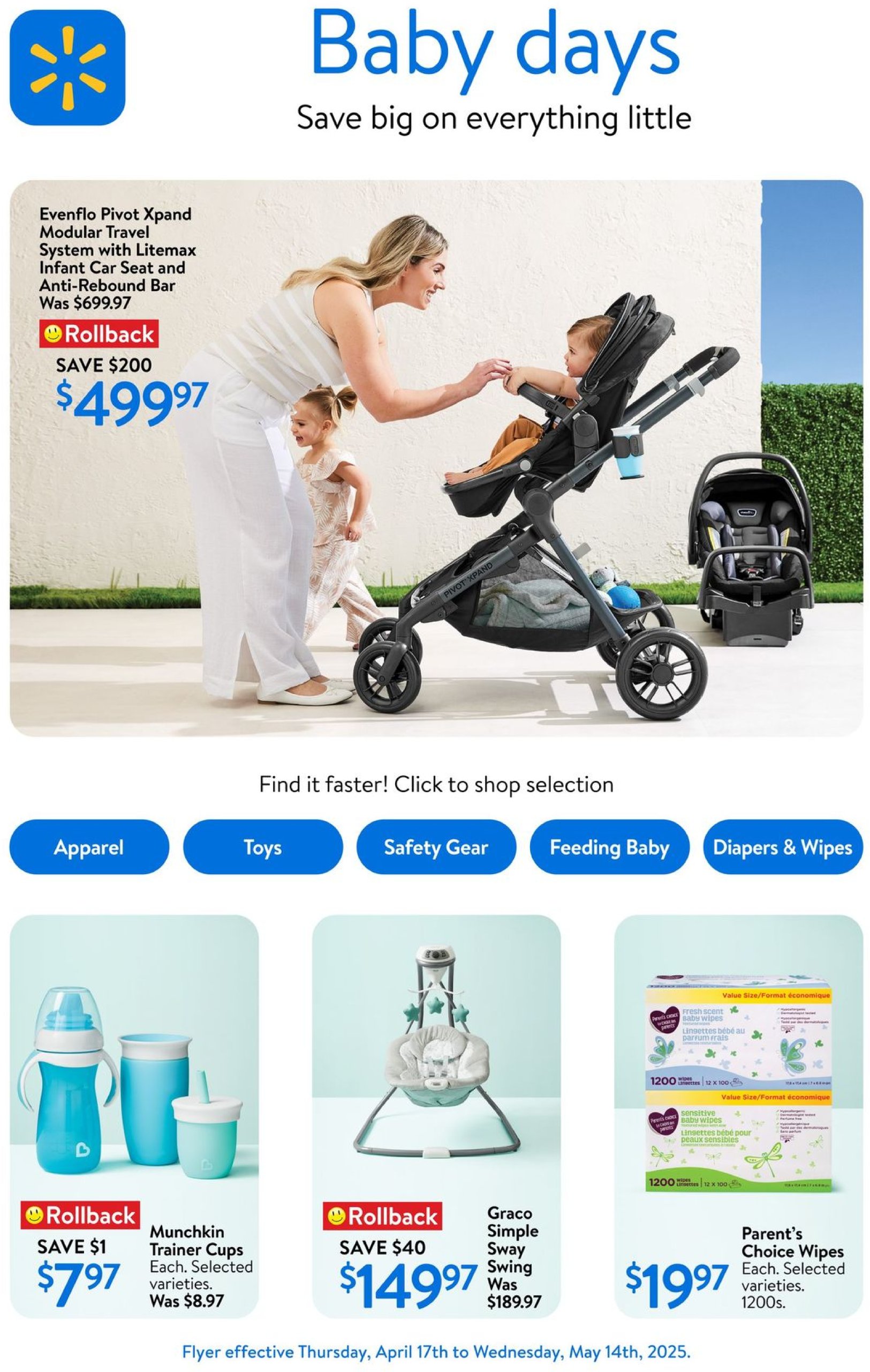 walmart - Walmart - Baby Days flyer valid from 04-17 - 05-14 - page: 1