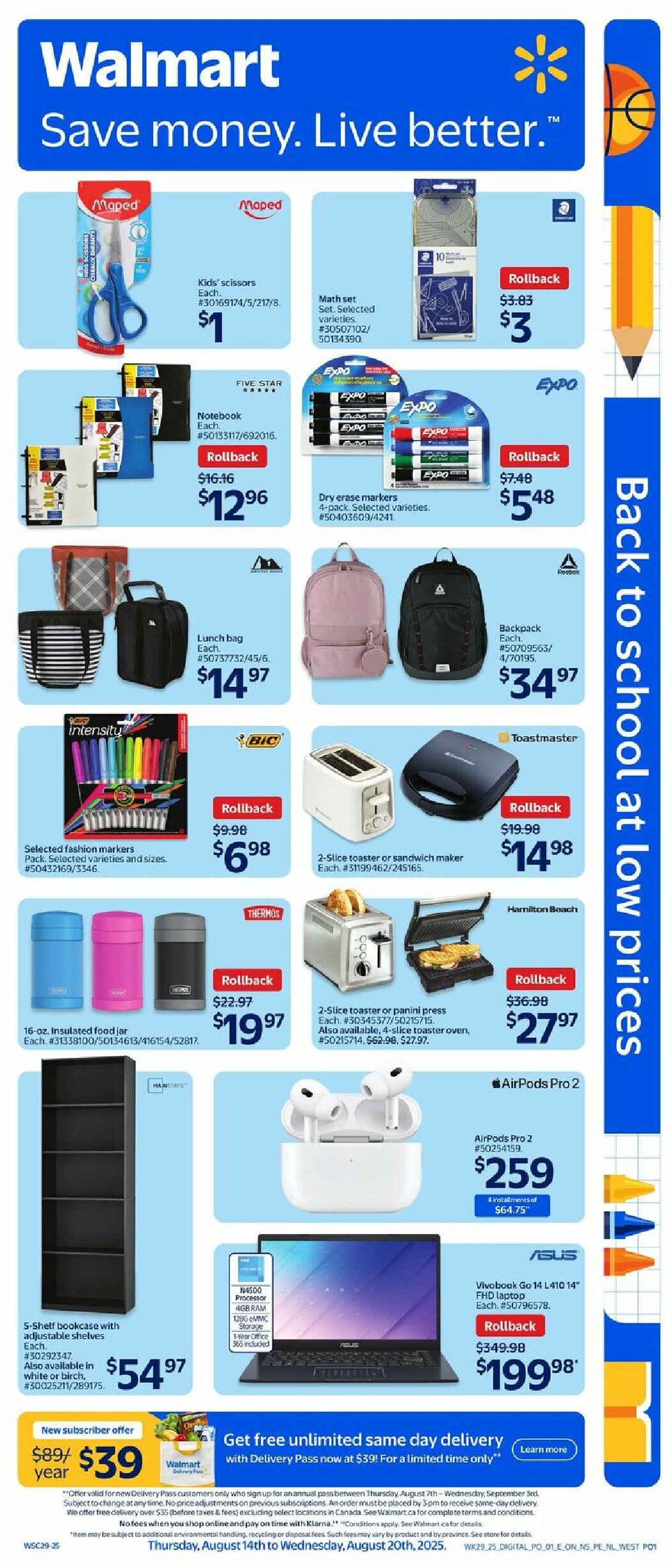 walmart - Walmart - Back to School flyer valid from 08-14 - 08-20