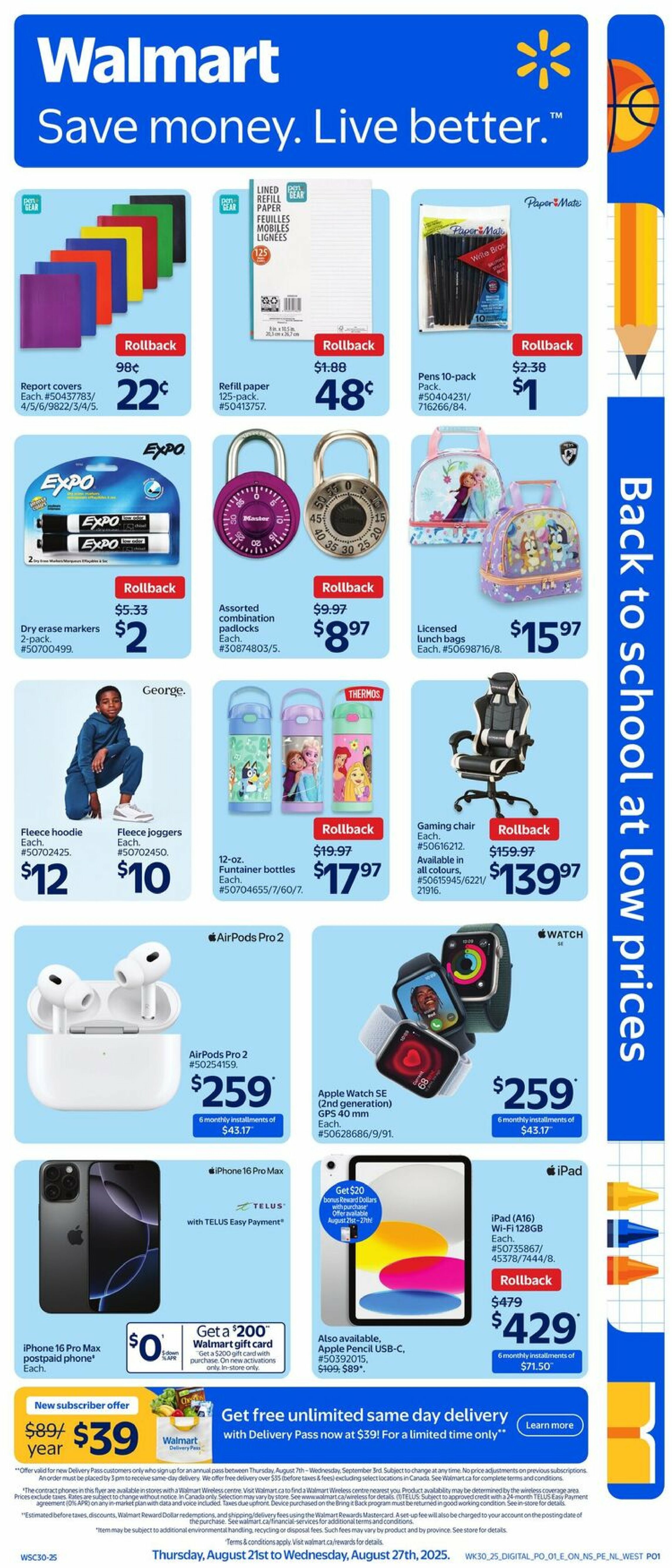 walmart - Walmart - Back to School flyer valid from 08-21 - 08-27