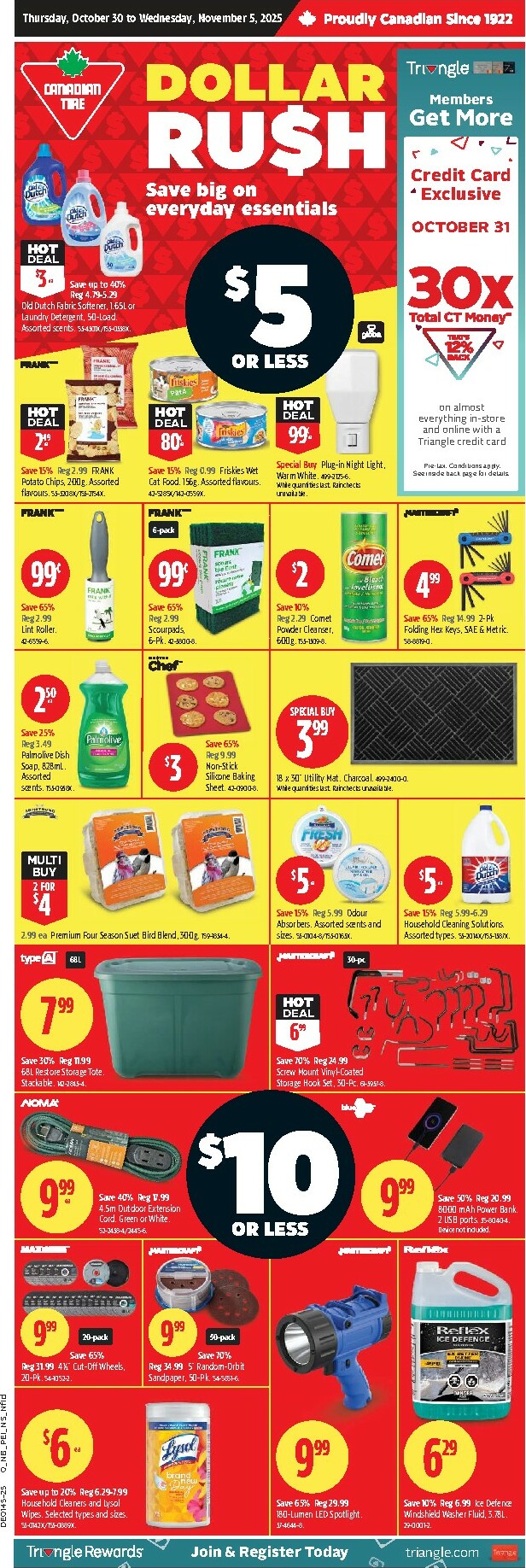 canadian-tire - Canadian Tire - Dollar Rush Flyer Valid From 10-30 to 11-05