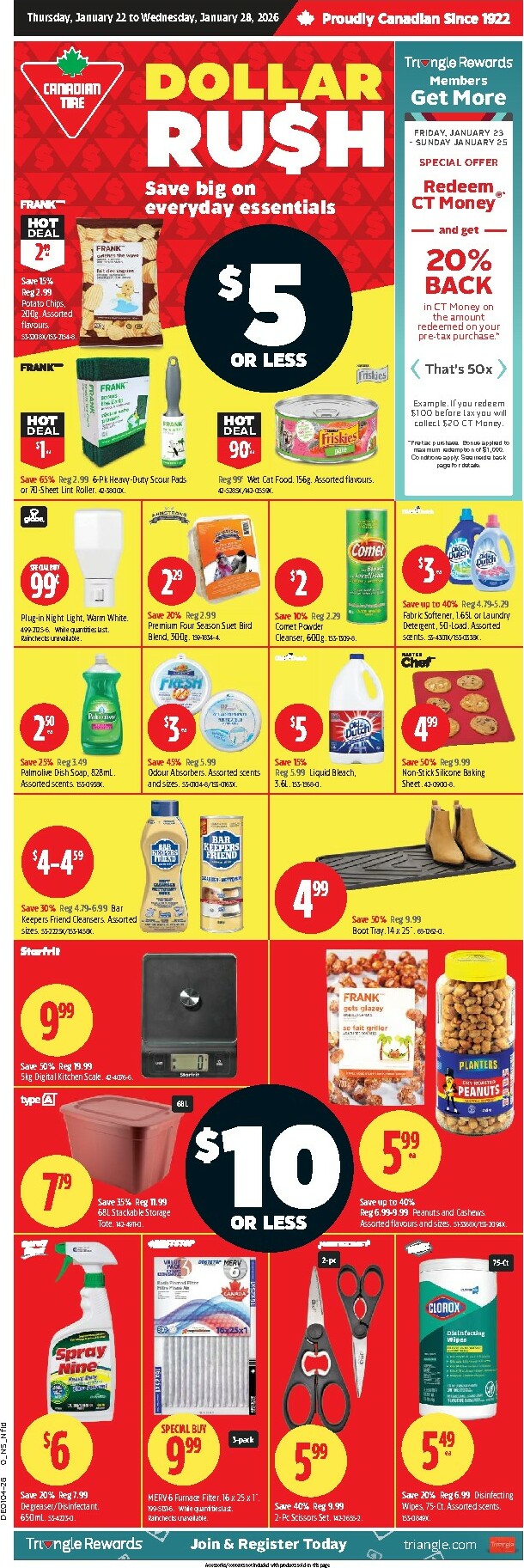 canadian-tire - Canadian Tire - Dollar Rush Flyer Valid From 01-22 to 01-28 - page: 1