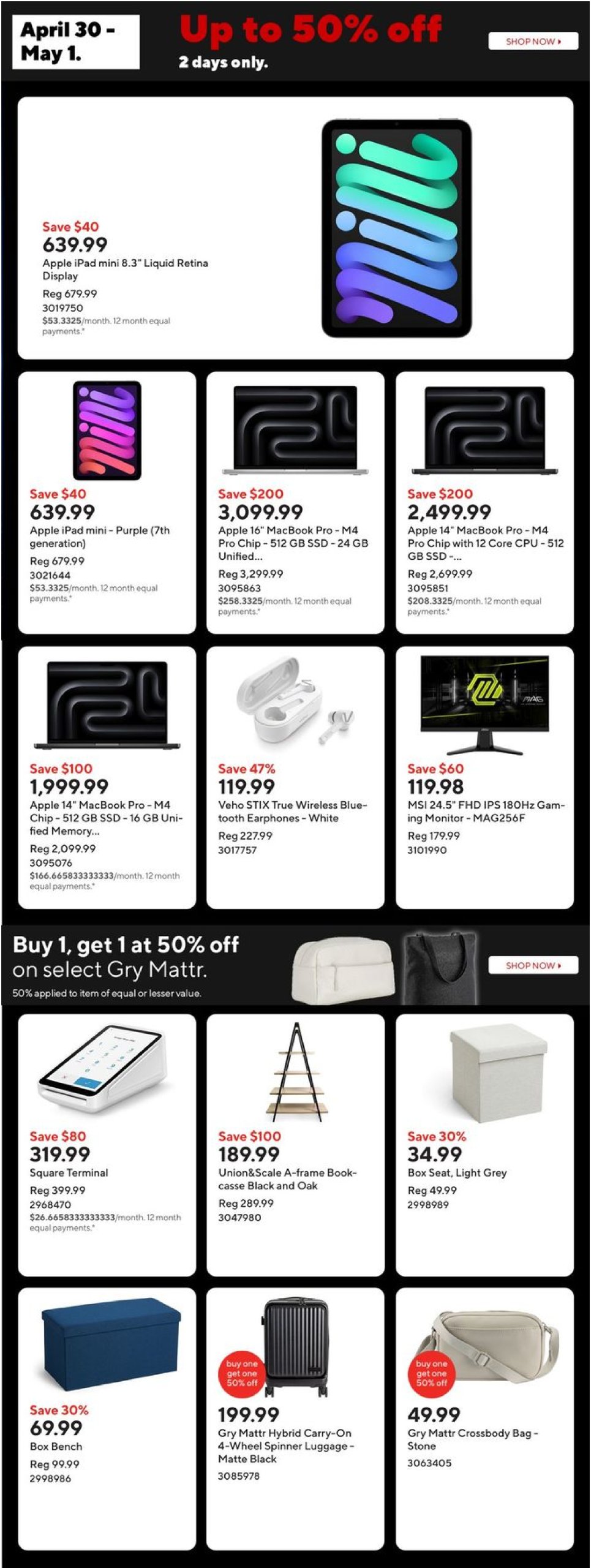 staples - Staples - 2 days only flyer valid from 04-30 - 05-01