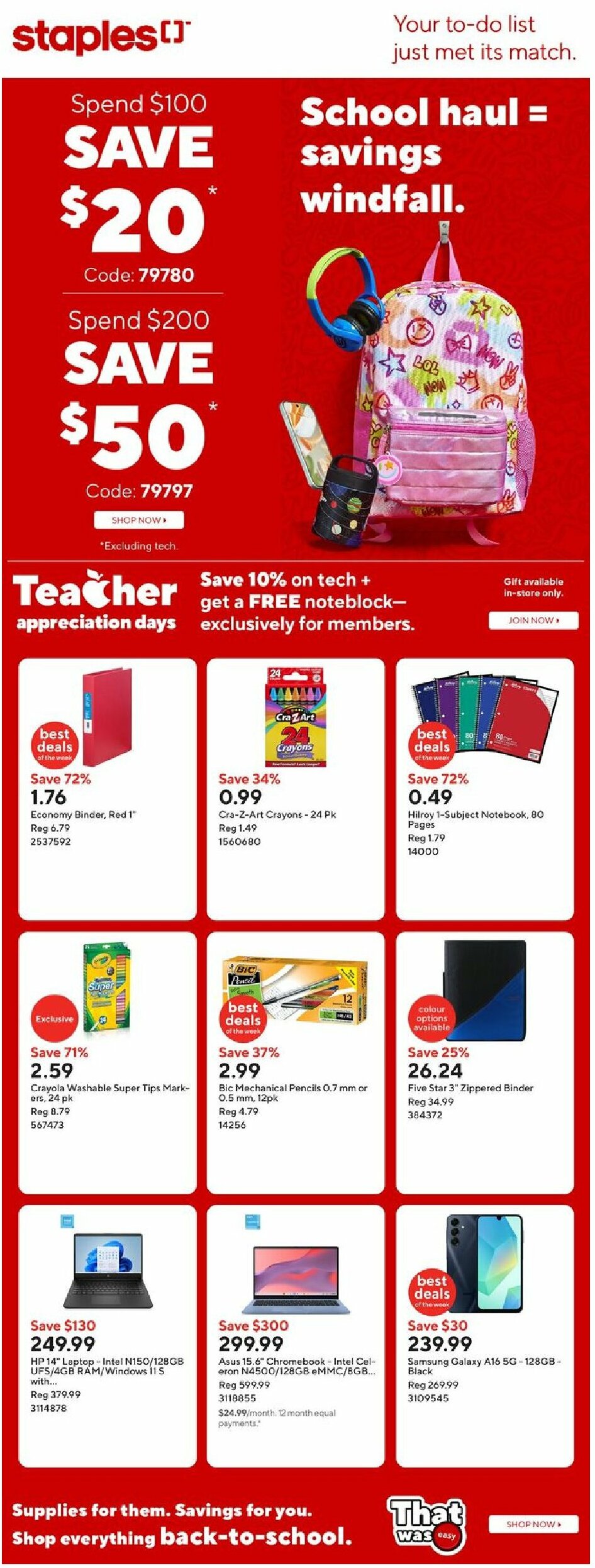 staples - Staples flyer valid from 08-08 - 08-14 - page: 1