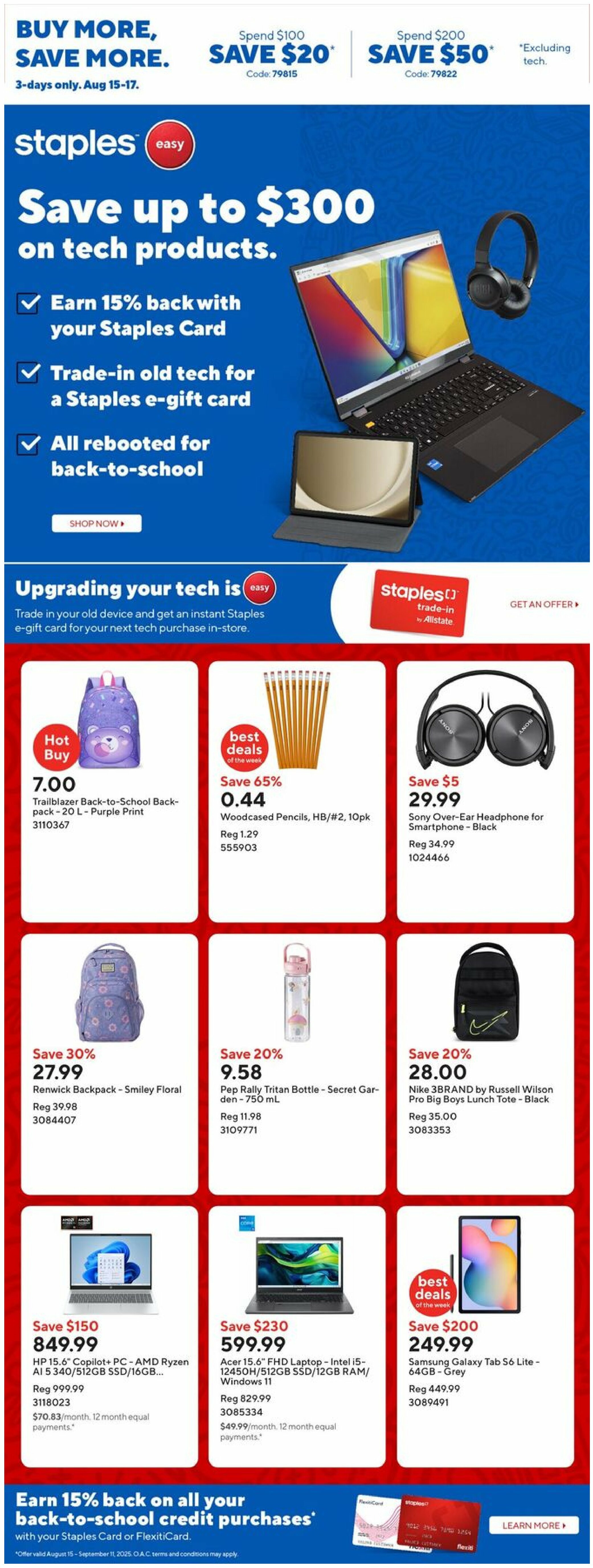 staples - Staples flyer valid from 08-15 - 08-21