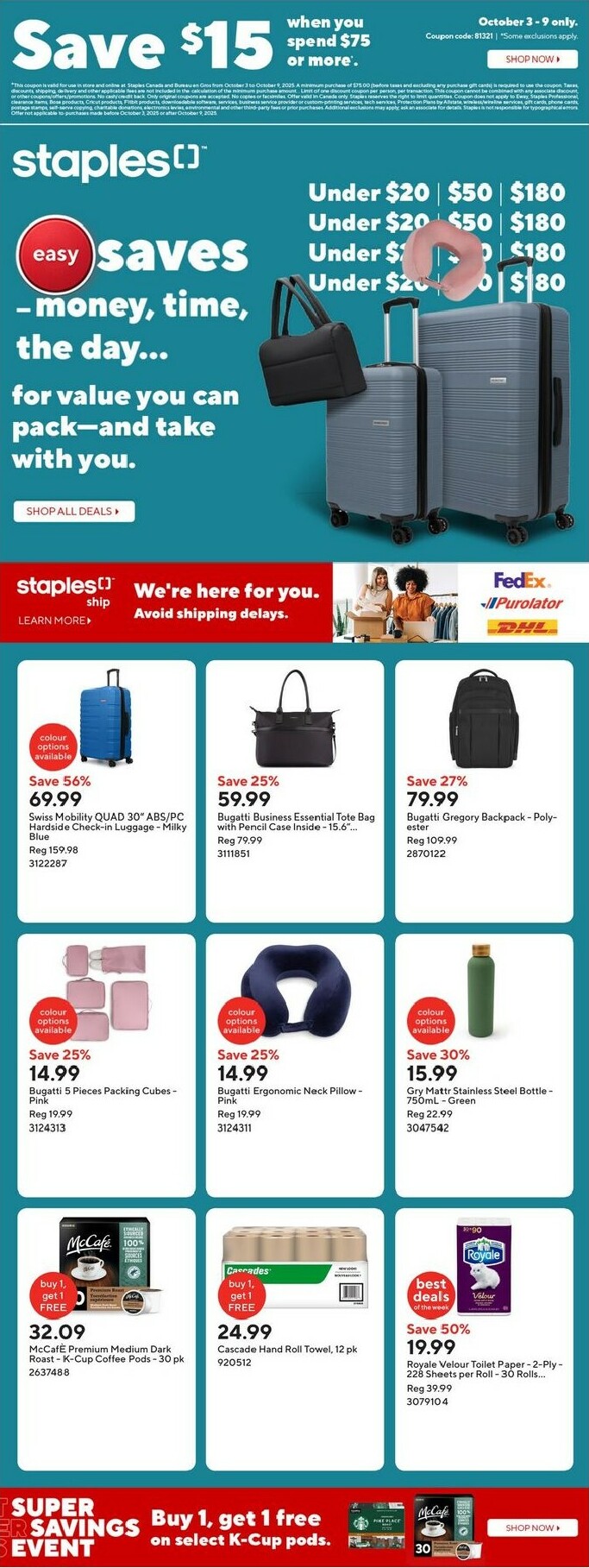 staples - Staples flyer valid from 10-03 - 10-09 - page: 1