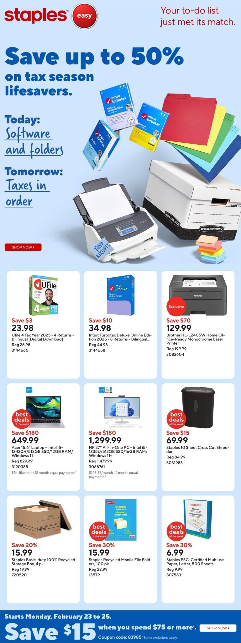 staples - Staples Flyer Valid From 2026-02-20 to 2026-02-26 - page: 1