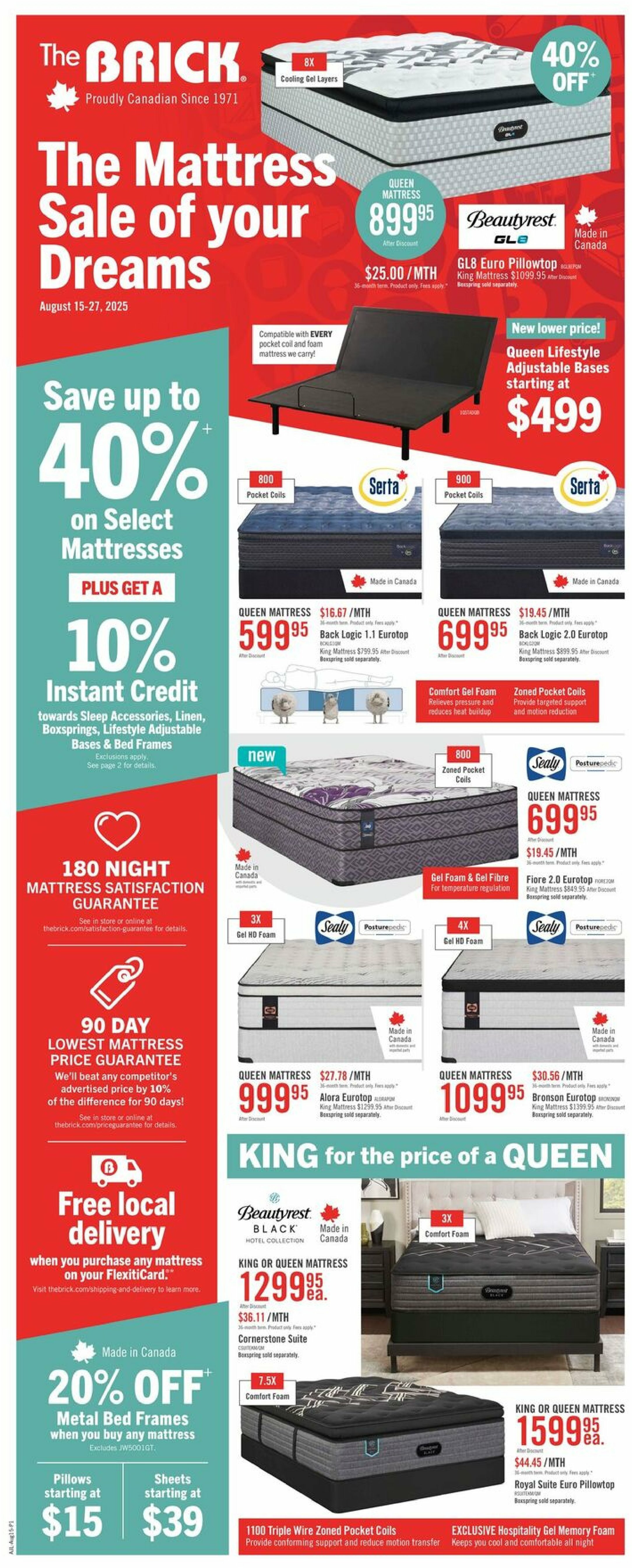 the-brick - The Brick Mattress Store 2 flyer valid from 08-15 - 08-27
