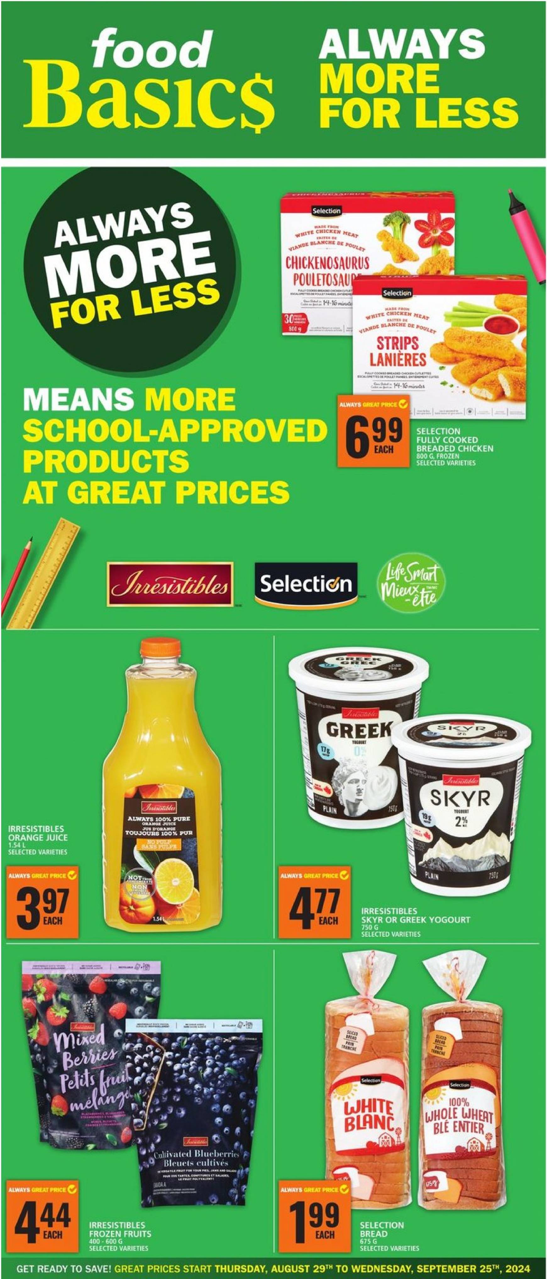 food-basics - Latest Food Basics flyer 29.08. - 25.09. - page: 1