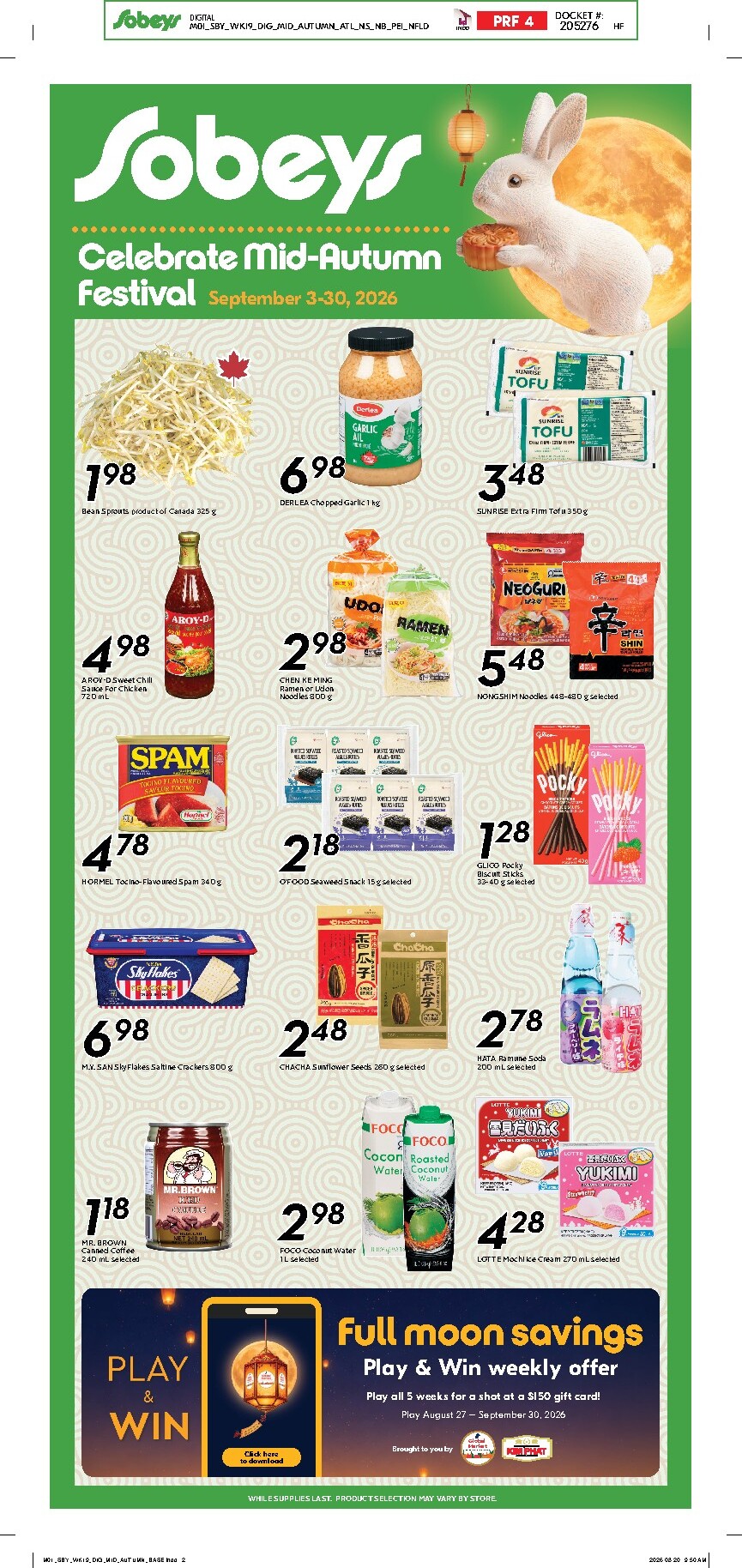 sobeys - New Sobeys - Mid-Autumn Festival Flyer for This Week – 2026-09-03 to 2026-09-30 - page: 1