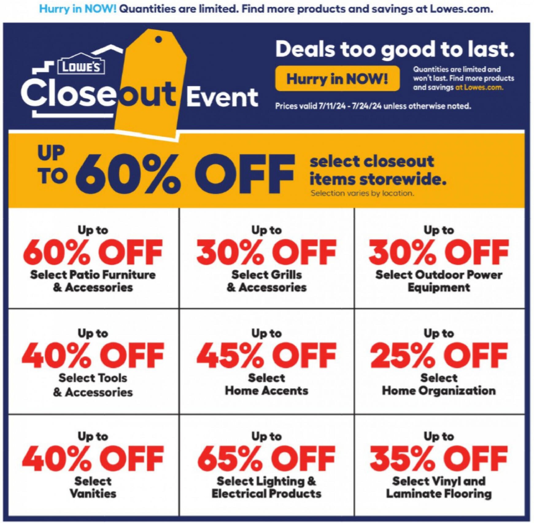lowes - Lowe's flyer current 11.07. - 24.07.