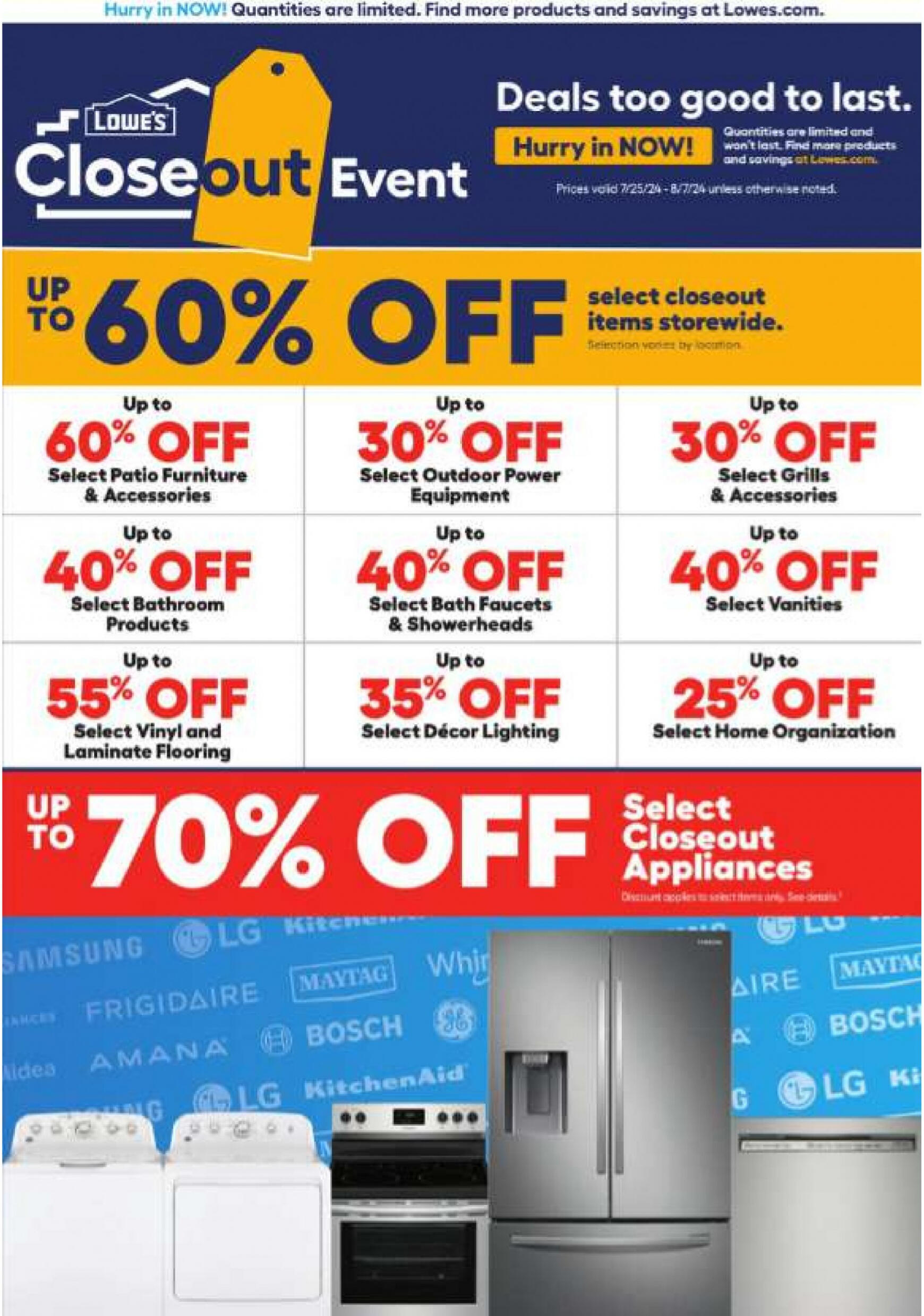 lowes - Lowe's flyer current 25.07. - 07.08.