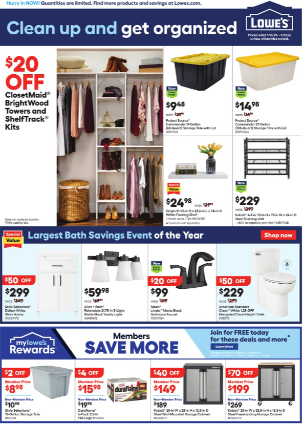 lowes - Lowe's flyer valid from 01-02 - 01-08