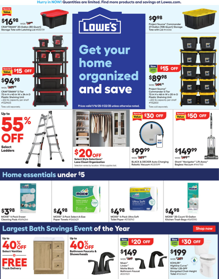 lowes - Lowe's flyer valid from 01-16 - 01-22 - page: 1